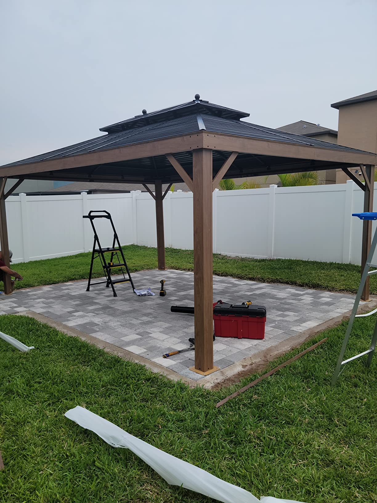 108/mo Finance YOLENY Wood Gazebo, 12' x 15' Gazebo Hardtop Gazebo