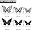 Outus 120 Pieces Black 3D Layered Butterfly Wall Decor Removable Butterfly Stickers Hollow Mural Decals for Birthday Cake Decorations Crafts Bouquet Flower Arrangements