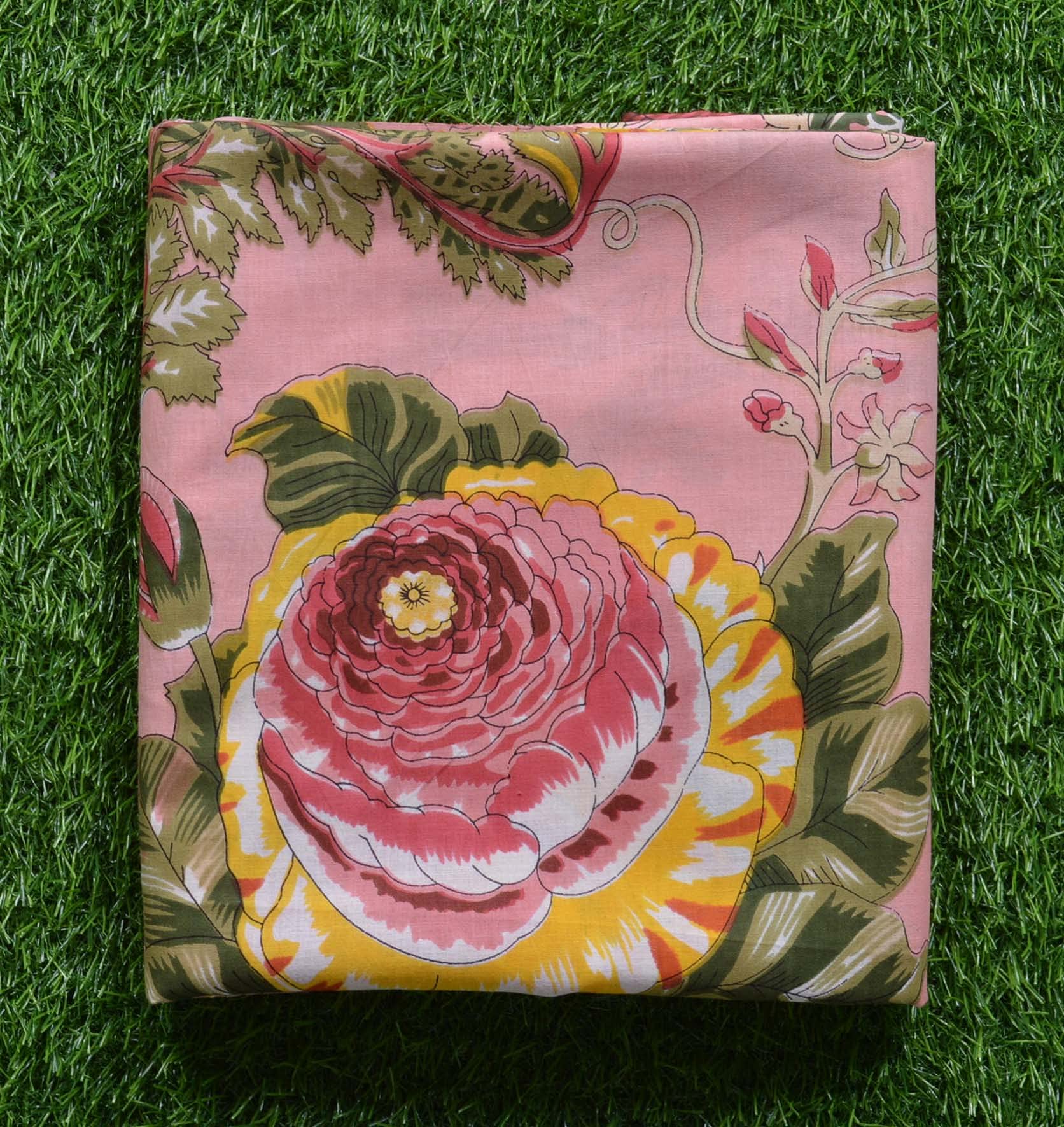 Indian Ethnic 100% Cotton Running Hand Block Print Natural Fabric for Dressmaking, Sewing Fabric by 5 Yard for Crafting