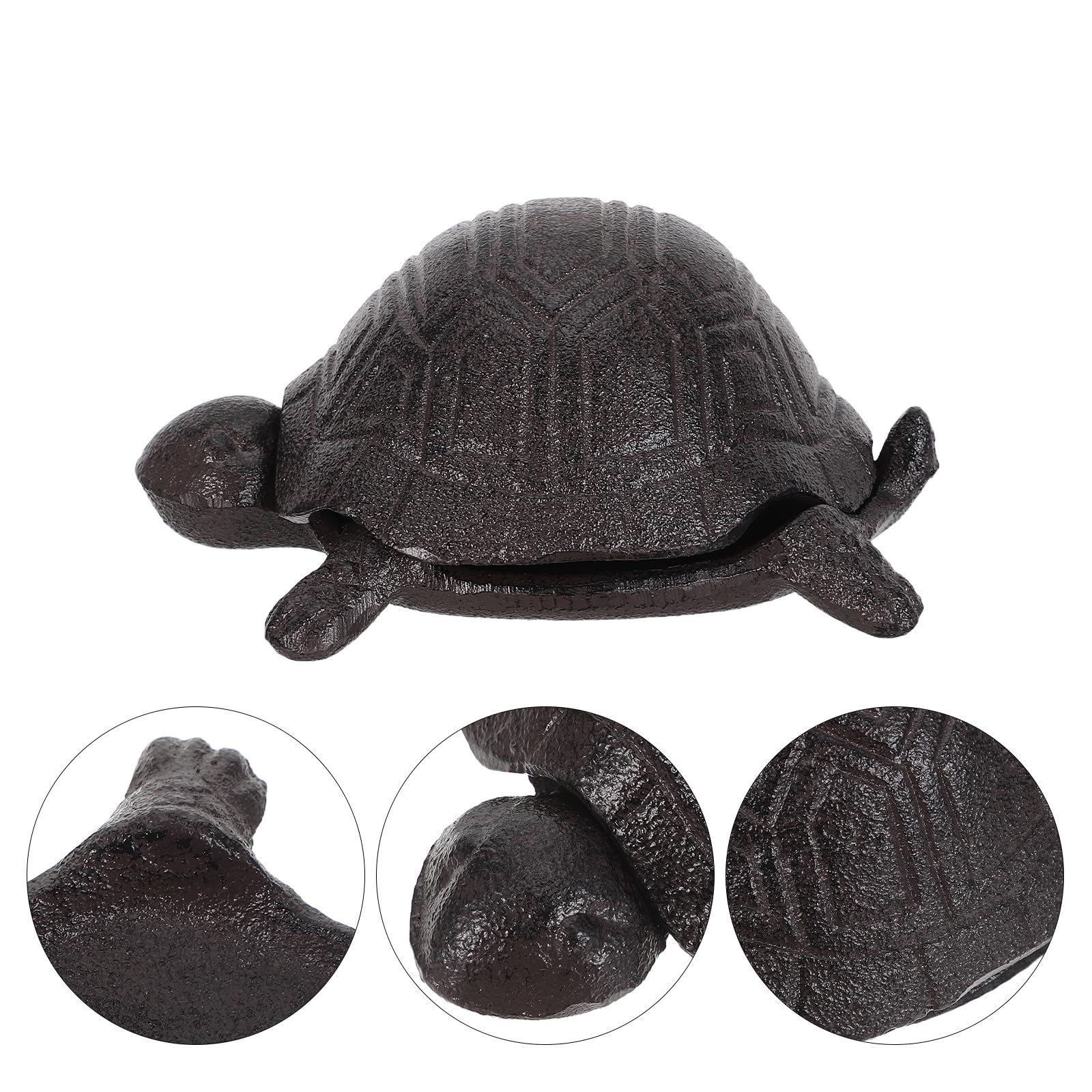 Boîte de Rangement en Fer pour Bijoux et Clés de Tortue Rustique, Base Lourde Sécurisée, pour Intérieur et Décoration de Jardin