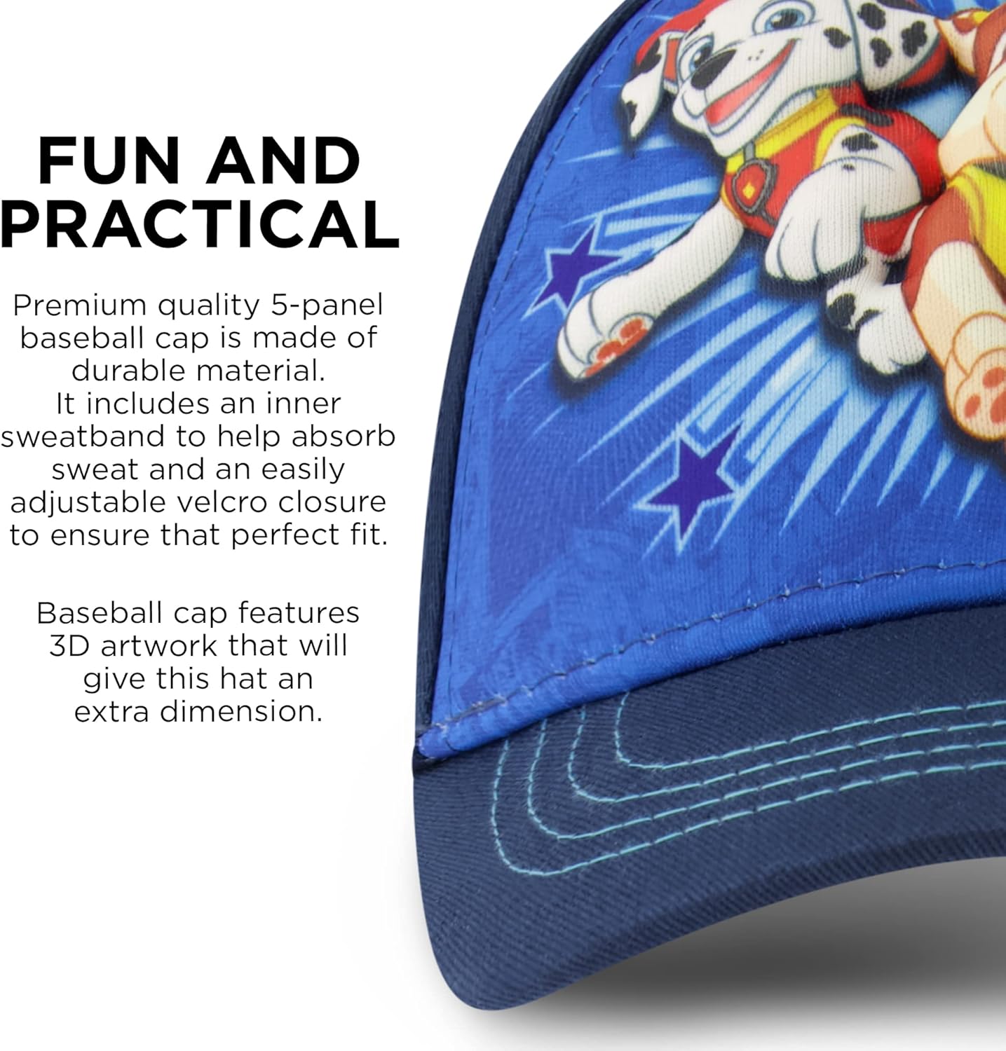 Nickelodeon Boys Baseball Cap, Paw Patrol Marshall Adjustable Toddler Hat, Ages 2-4 Or Boy Hats For Kids Ages 4-7 - Image 4