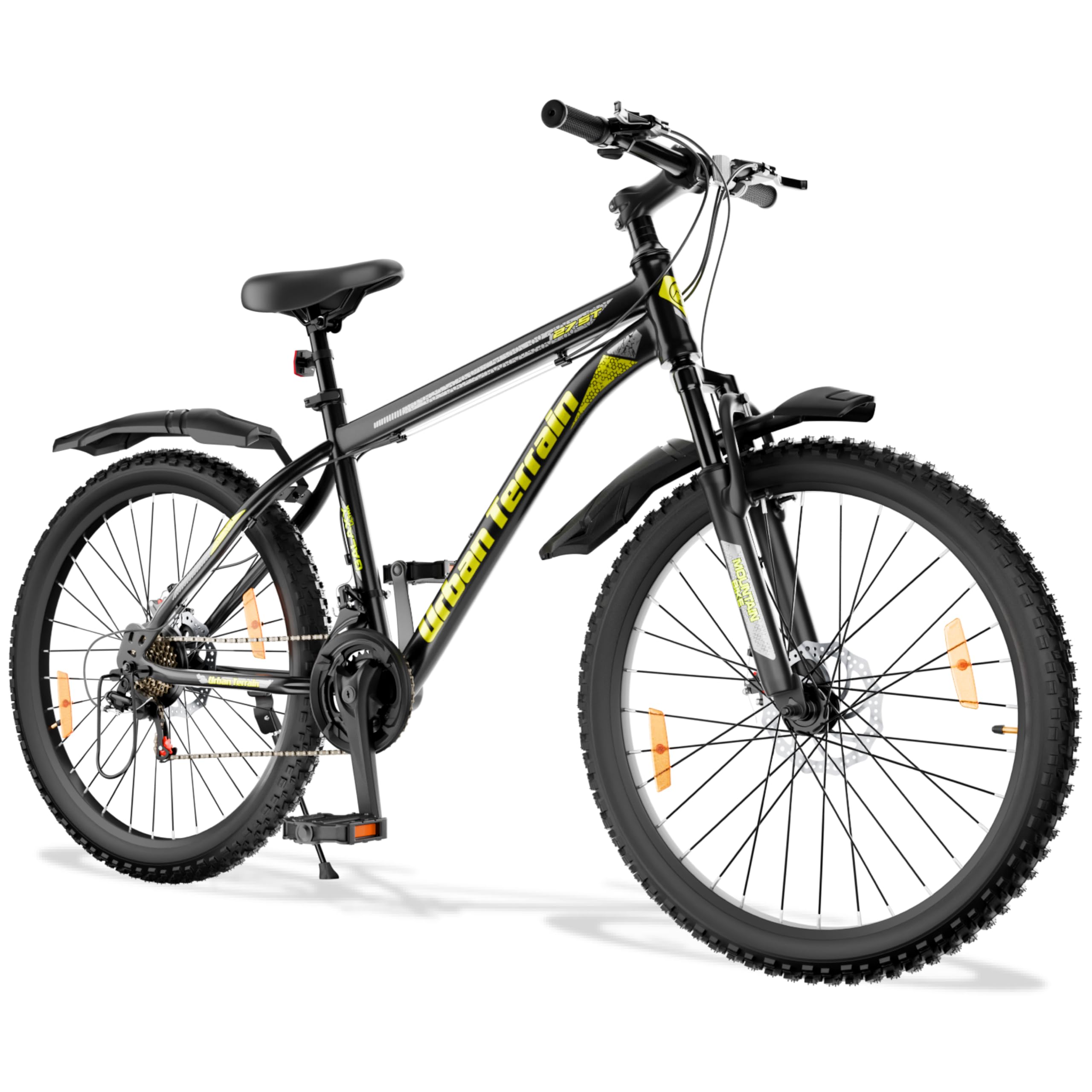 Urban Terrain Galaxy Ultra 27.5T Steel Geared High Performance Mountain Cycles for Men with Front Suspension & Disc Brake MTB Bike | Ideal for 15+ Years, Unisex, Frame Size: 17 inch (21 Speed, Green)-image-39