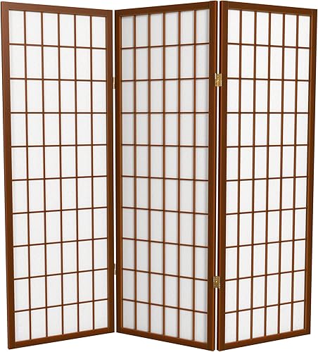 Pantalla Shoji para ventana corta de 4 pies - Nogal - 3 paneles