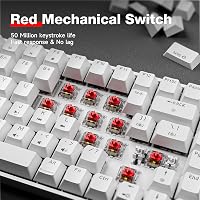 TMKB T84SE Mechanikus Gamer Billentyűzet 84 Gomb Piros Switch LED Fehér 2