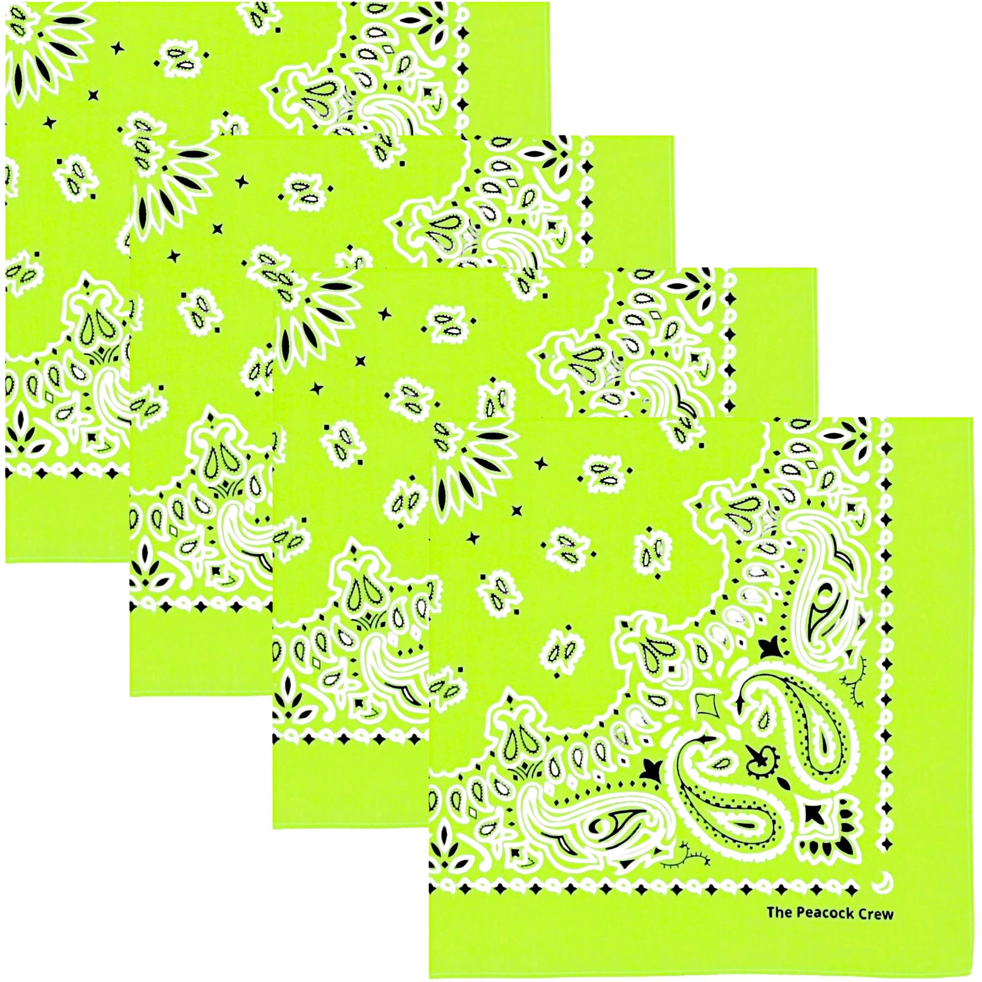 The Peacock Crew Premium Soft Cotton Bandanas Pack for Men and Women Paisley 22 x 22 inches