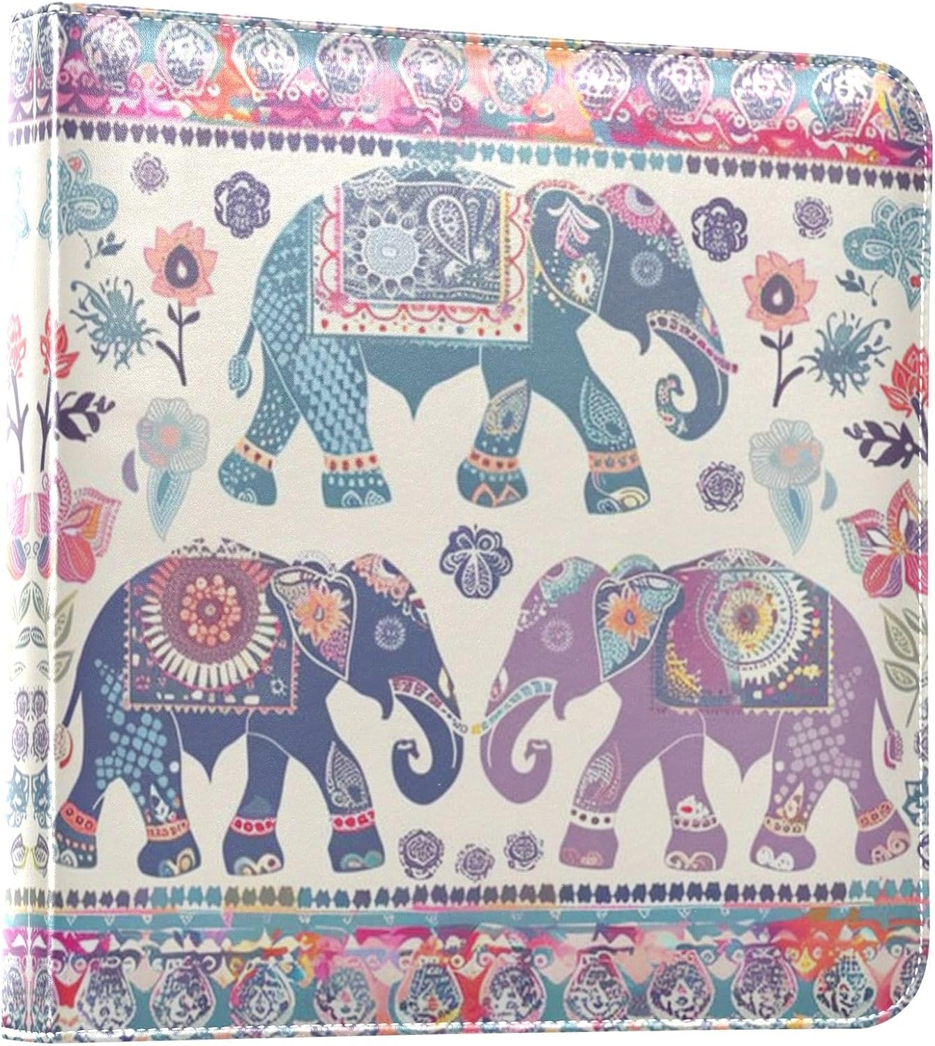 Large Photo Album, Elephant Flower (1) Personalized Leather Cover Photo Book for 4x6 5x7 6x8 Pictures, Photo Albums for Family, Baby, Wedding