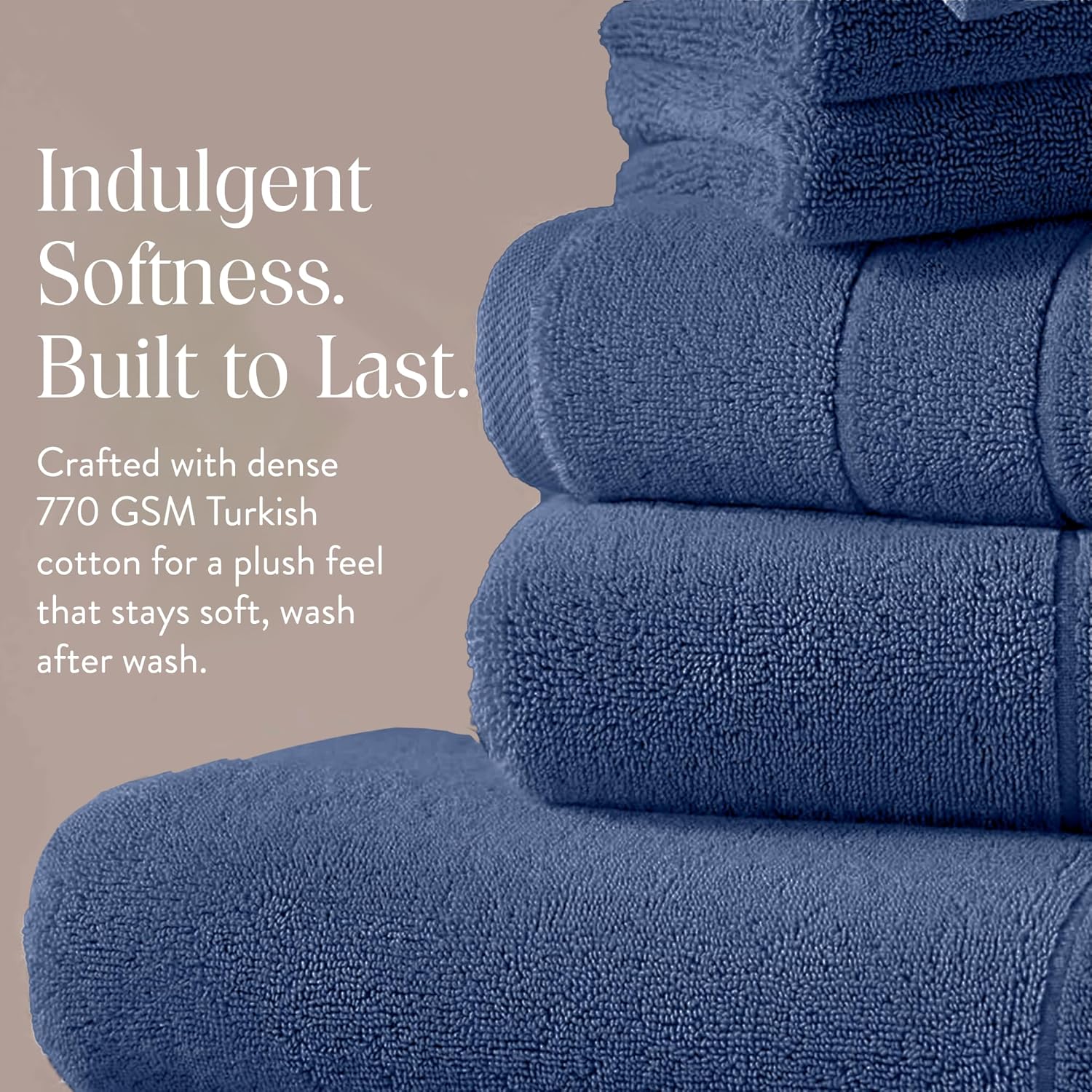 Brooklinen Super-Plush 100% Turkish Cotton Hand Towels - Set of 2-770 GSM, Highly Absorbent, Machine Washable, Perfect for Home & Bathroom (20" x 30", Abyss Blue)