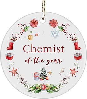 DesiDD Chemist of The Year Ornament Gifts Xmas Christmas New Year Appreciation Thank You Chemical Engineer Analytical Cosmetic Forensic Medicinal Pharmaceutical Phd Research Industrial
