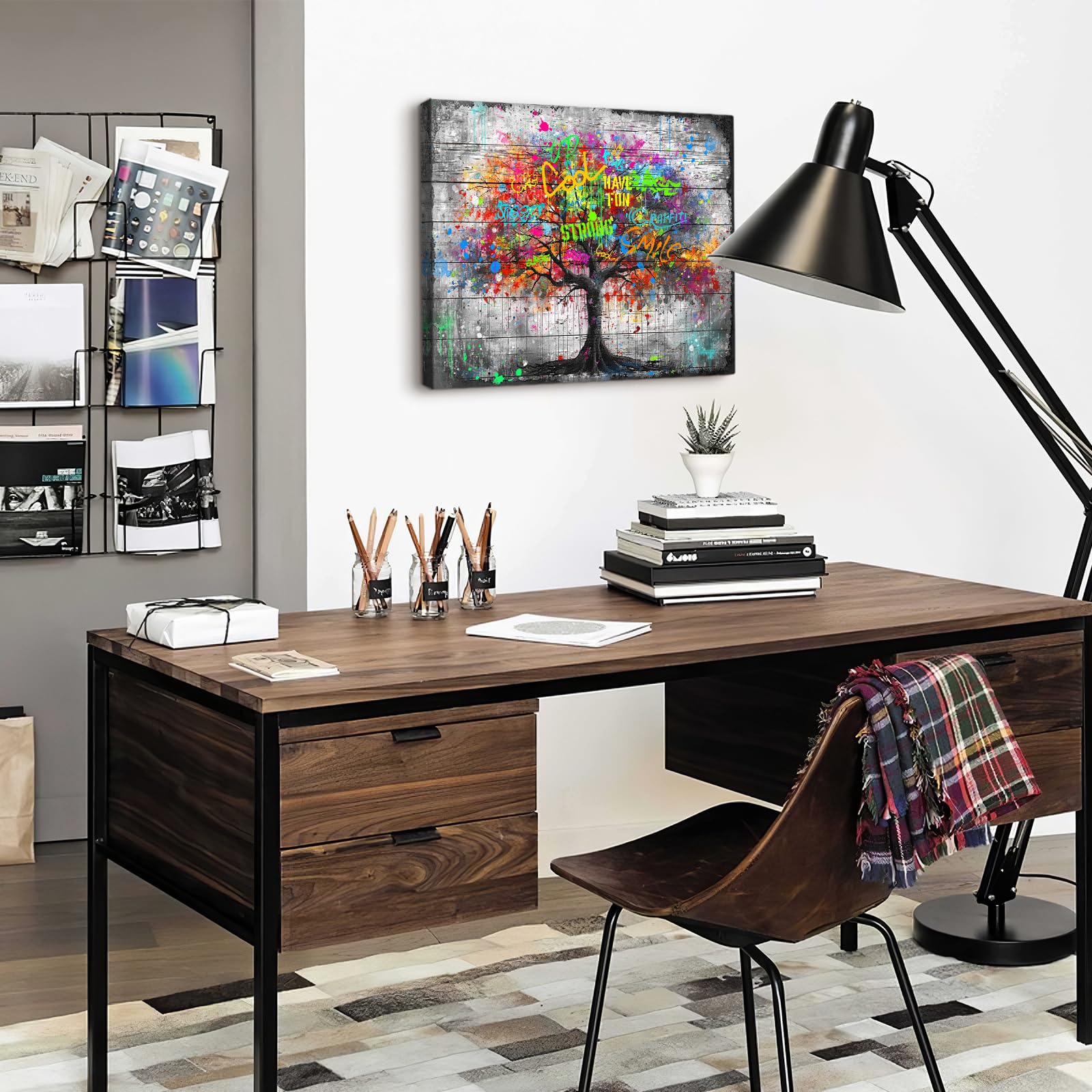Amazon.com: Tree Of Life Forest Wall Art - Abstract Canvas Wall