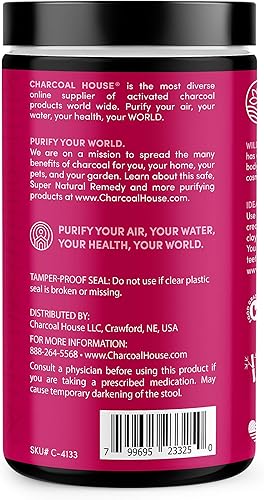 Miniatura 9 de Polvo de carbón de bambú activado para uso interno y externo, absorbente de desintoxicación y toxinas., 8 onzas