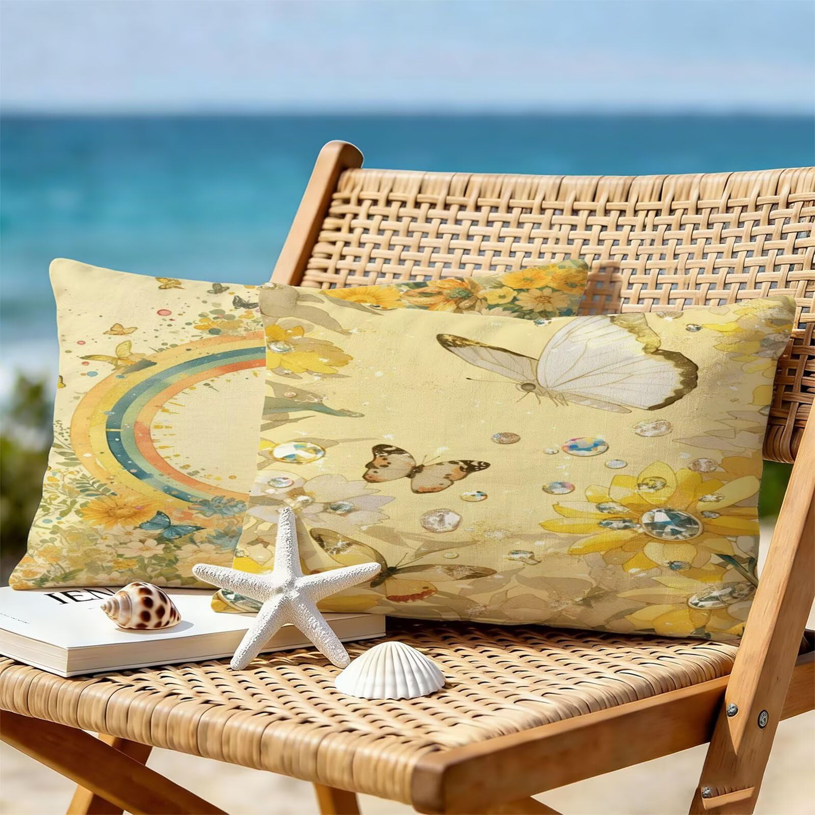 Générique Housse de Coussin Canapé Animal 50x60cm Exterieur Impermeable Flower Taie d'oreiller Décoratif Aesthetic Housse Coussin Decoration pour Chambre Sofa Jardin Balcon Terrasse Lot de 2. T-1229