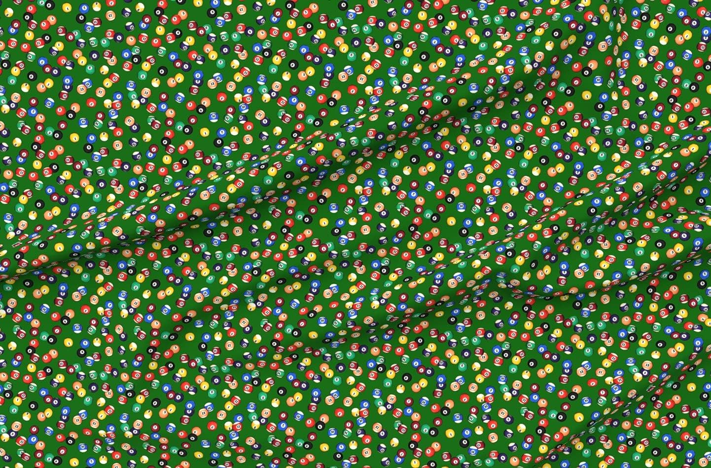 Spoonflower Fabric - Billiards, Balls, Pub, Pool, Sports Printed on Chiffon Fabric by The Yard - Sewing Fashion Apparel Dresses Home Decor