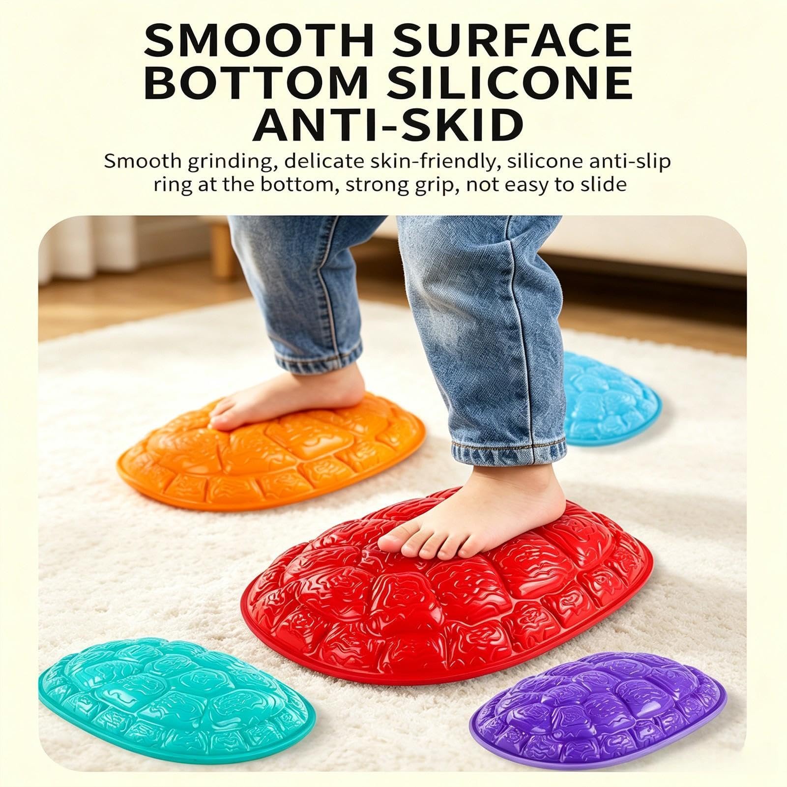Piedras De Paso Para Niños 6 Piezas Coloridas Apilables de Coordinación