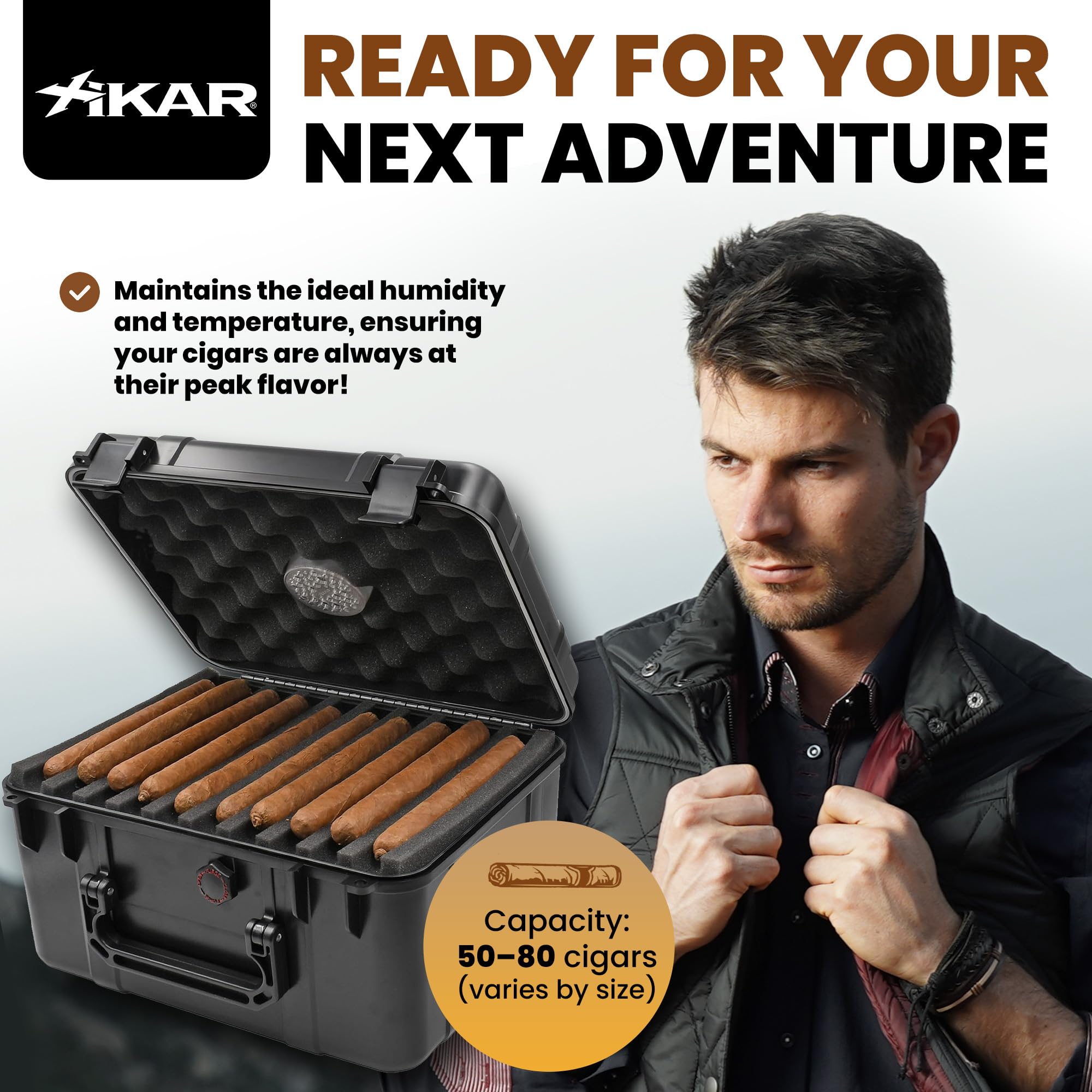 Amazon.co.jp : Xikar トラベルヒュミドール 60本用 スリム設計 高密度