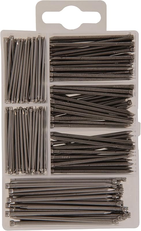 The Hillman Group 591511 Small Finish Nail Kit, 150-Pack,Silver | Heads countersink clean, for baseboard, casing, crown moulding, paneling, cabinetry, mixed lengths, dry interior use, durable