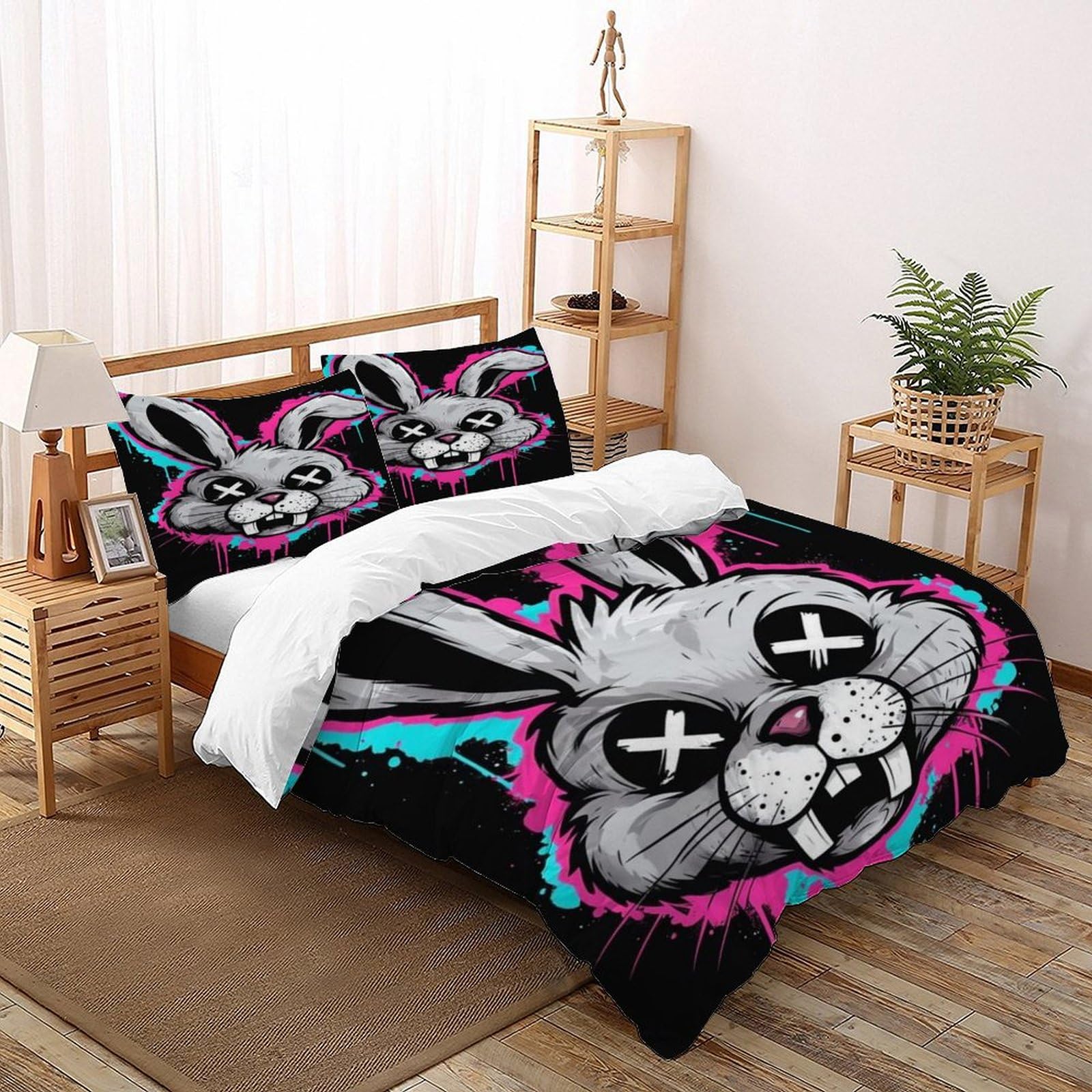 Parure de lit lapin long ears ensemble literie modern adulte housse de couette 200x200