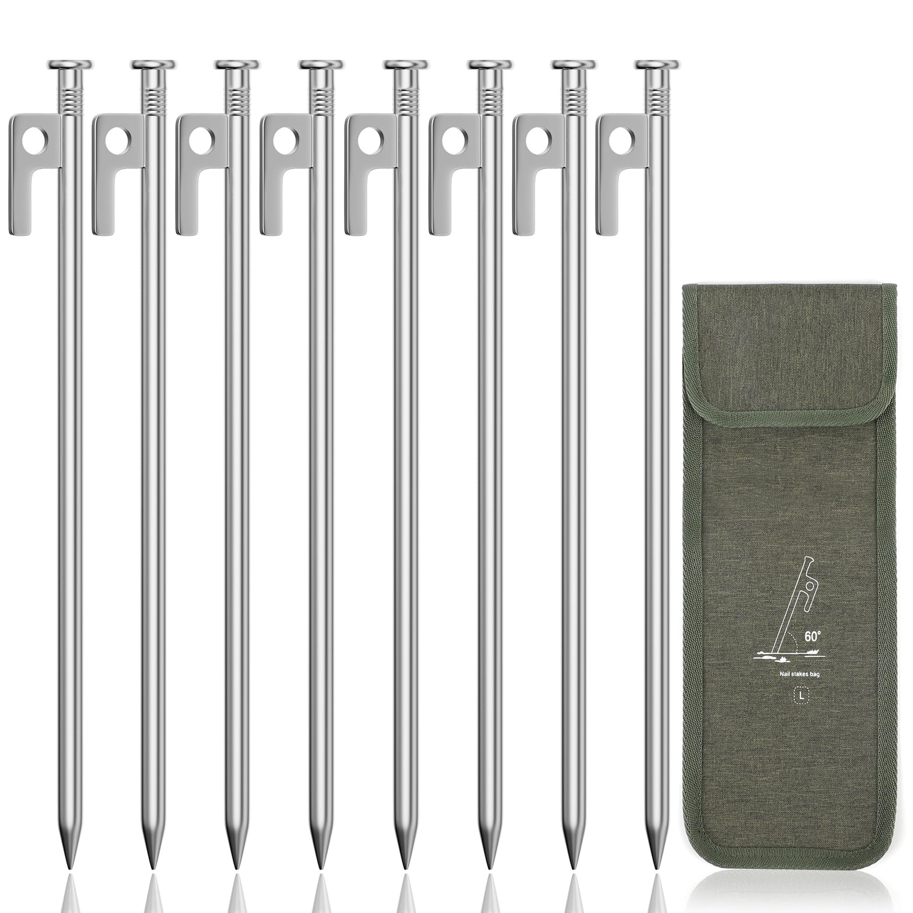 Picchetti Per Tenda In Acciaio Zincato 23 Cm Diametro 5 Mm Con Gancio Pack 25 Pezzi Vidaxl