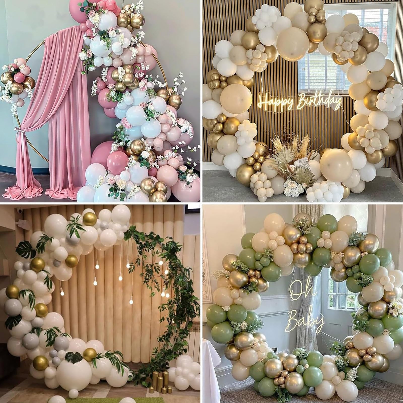 HJXGQJM Weselny łuk balonowy stojak metalowy łuk stojak na ceremonię, rocznicę, na ceremonię ślubną, łuk ślubny, przyjęcie urodzinowe, baby shower, dekoracje budki fotograficznej (240 cm)