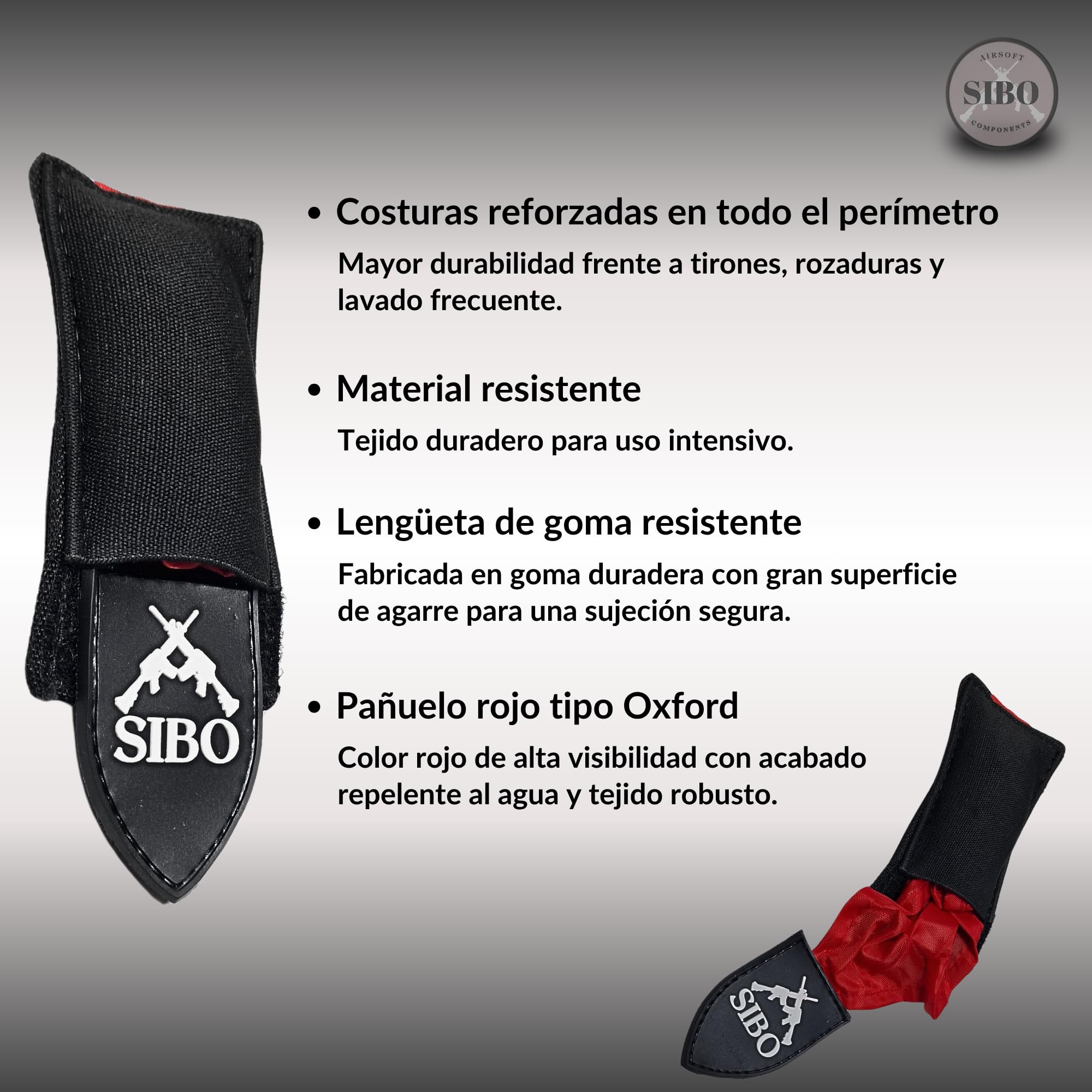 Sibo Pañuelo Rojo Airsoft con Pouch Integrado Deathrag MOLLE Accesorio Táctico