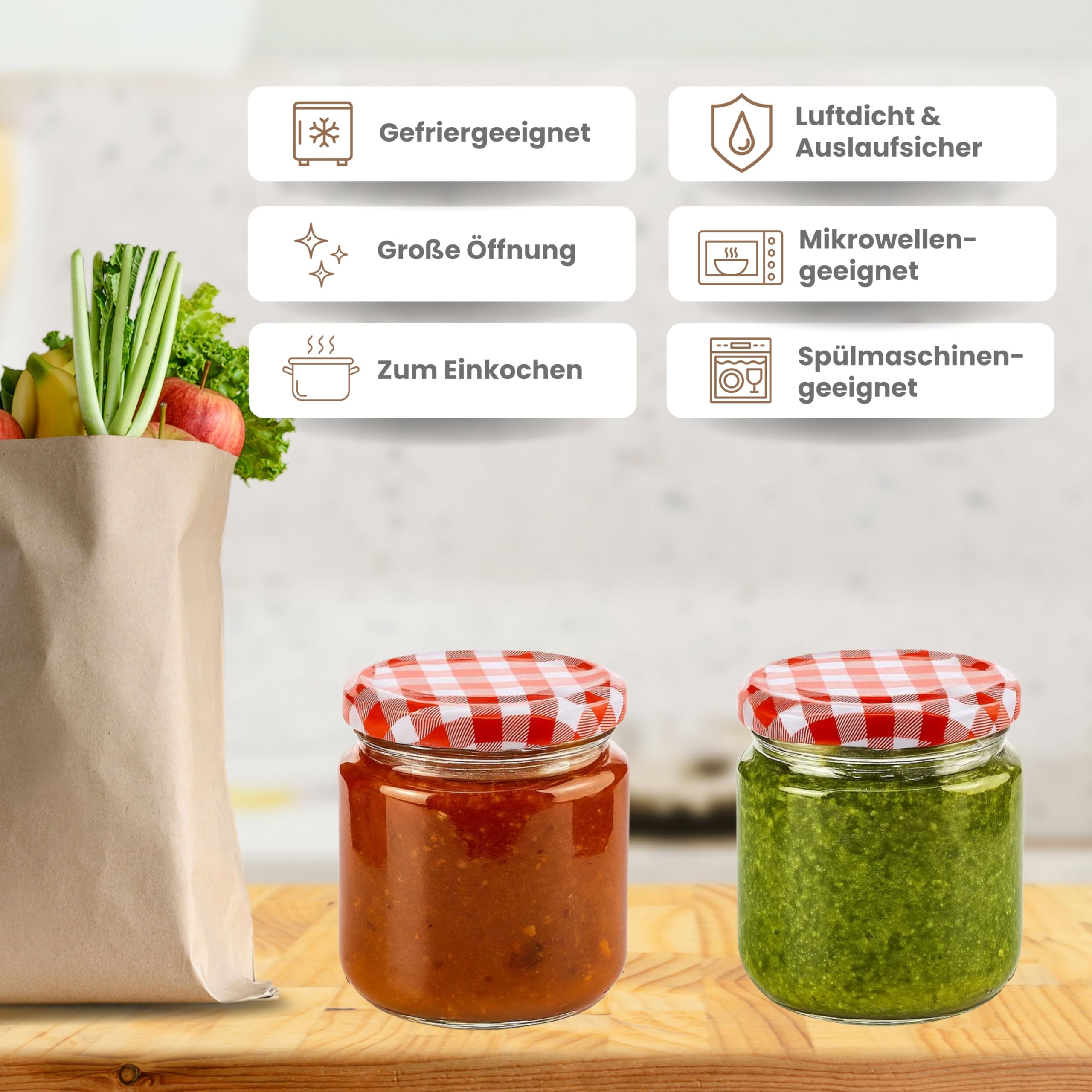 30er Set Einmachgläser mit Deckel 210ml kleine Marmeladengläser mit Etiketten