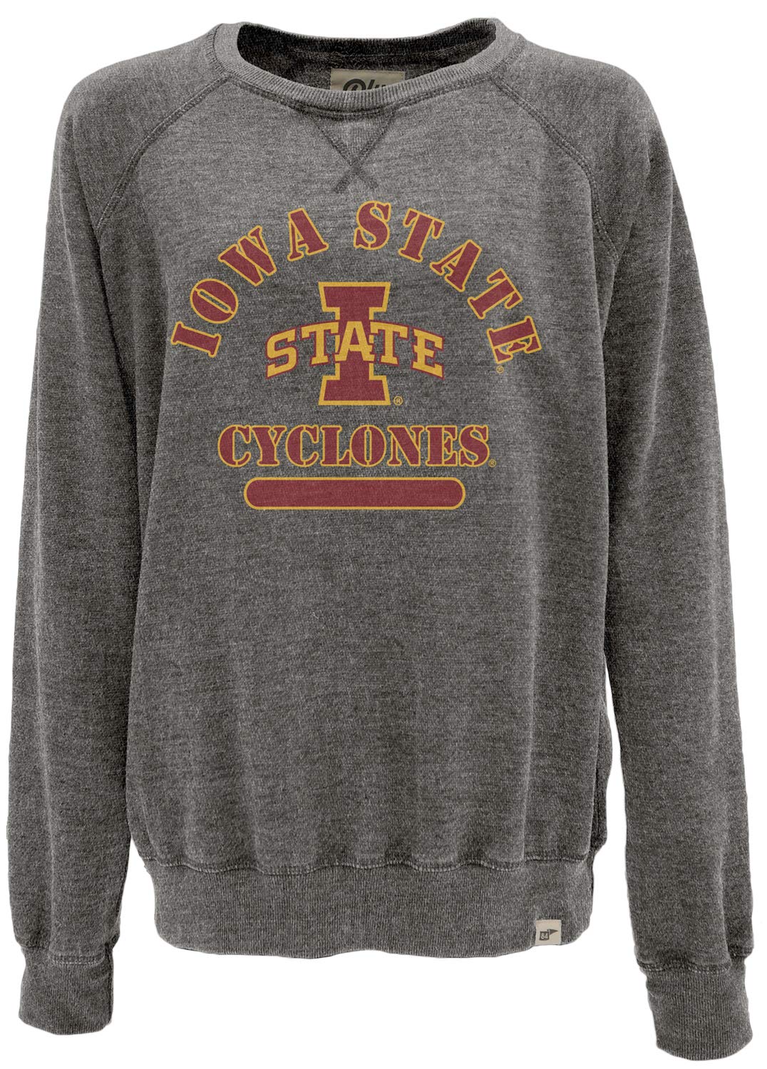 Blue 84 NCAA Iowa State Cyclones Womens Burnout Crewneck Sweatshirt, Iowa State Cyclones Charcoal, Large