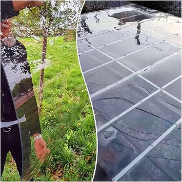 Transparent Polycarbonate Roof Panels, DIY UV Resistant Polycarbonate Sheet Greenhouse Insulation Waterproof Panels for Roof Farming Gardening Agriculture Courtyards Canopy1x1m/3.3x3.3ft