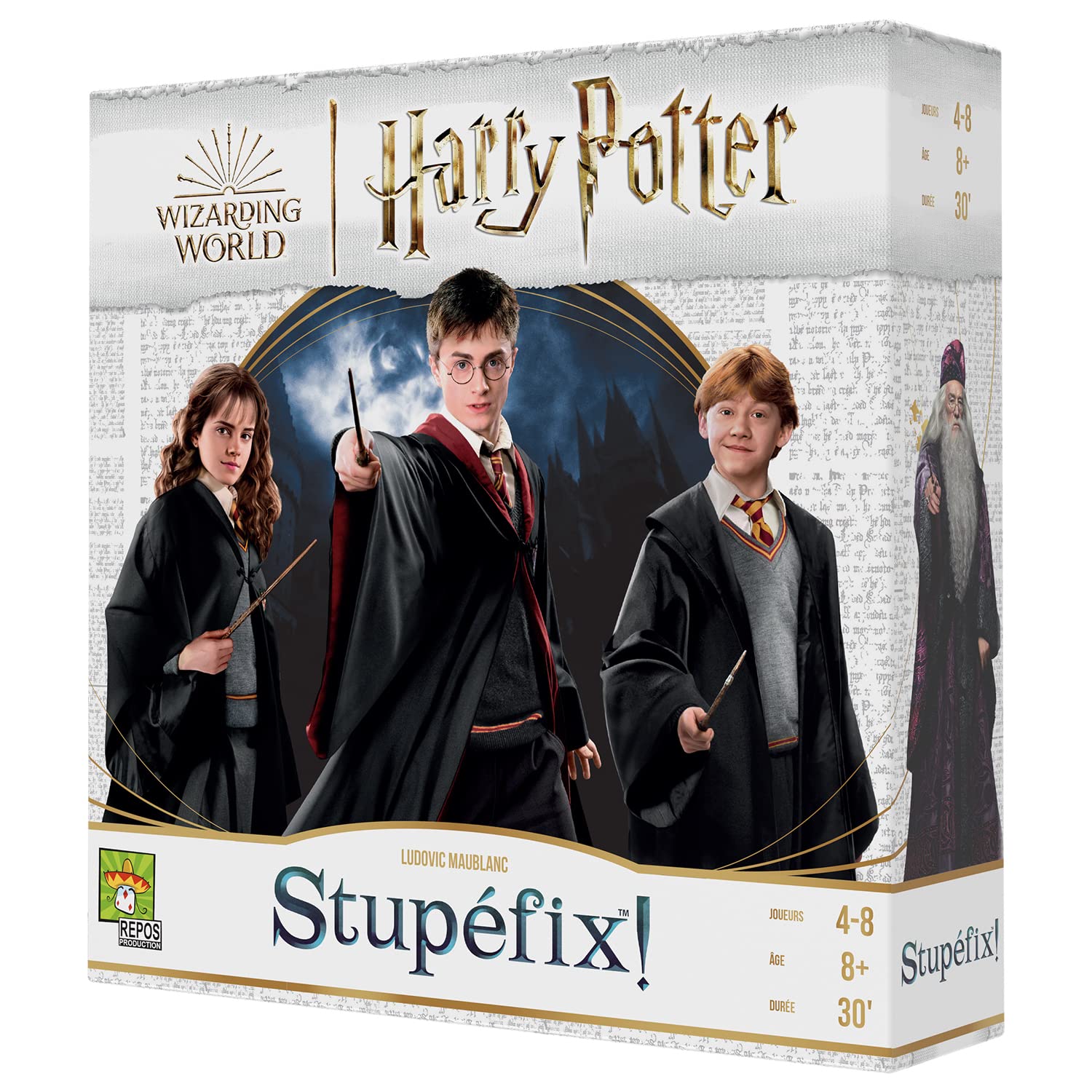Asmodee - Harry Potter : Stupéfix ! Jeu de Société pour Adultes et Enfants dès 8 Ans - Jeu de Cartes - Jetez des Sorts à Vos Adversaires - avec 8 Baguettes - 4 à 8 Joueurs - 30 Min - en Français