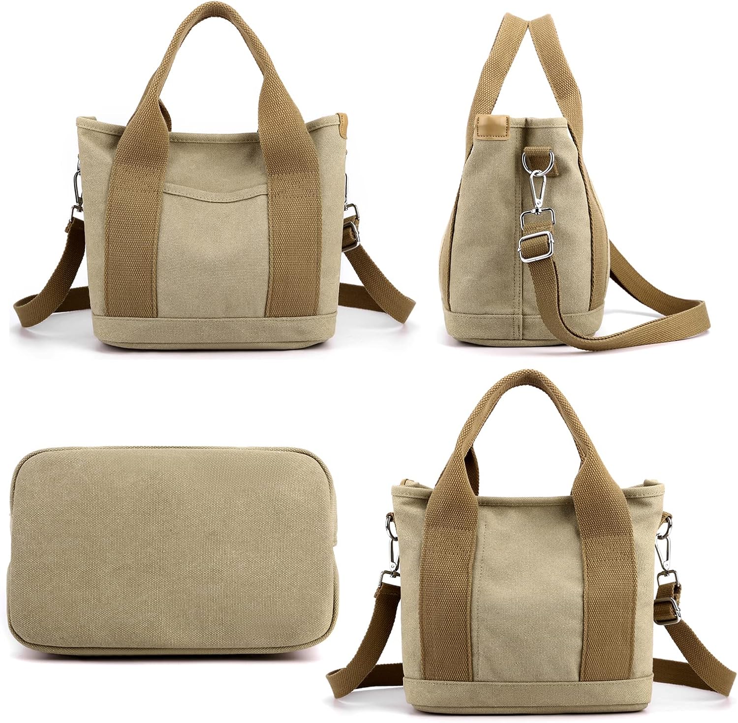 Miniatura 2 de Bolso de mano para mujer con múltiples bolsillos, bolsas de hombro de lona con cremallera, bolsa para viajes y trabajo