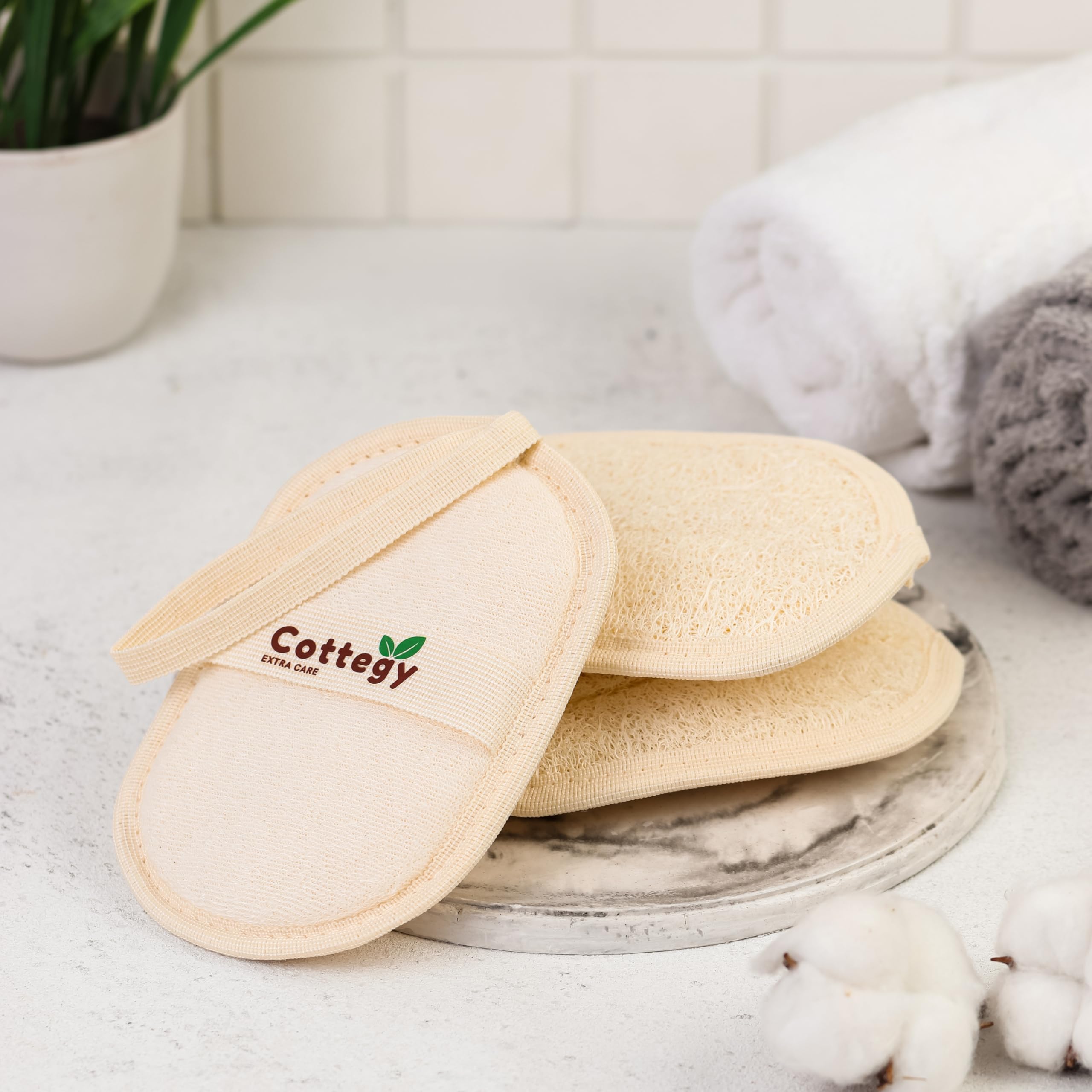 Spugna esfoliante in luffa naturale egiziana, confezione da 2 (1 pezzo), spugna ecologica da bagno e doccia per viso e corpo, 100% naturale, ideale per uomini e donne