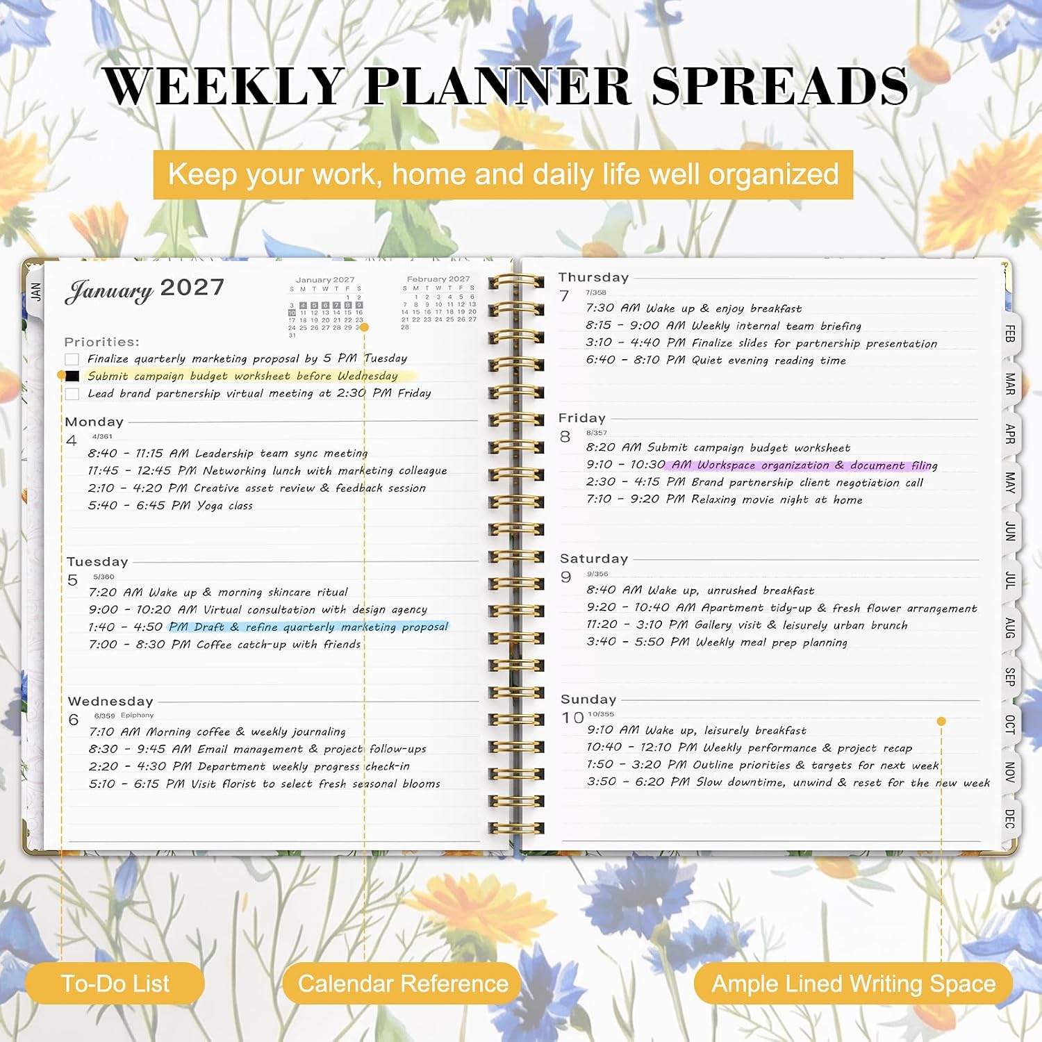 2027 Planner - 2027 Planner Weekly and Monthly, 8.5" x 11" Jan - Dec 2027 image 2