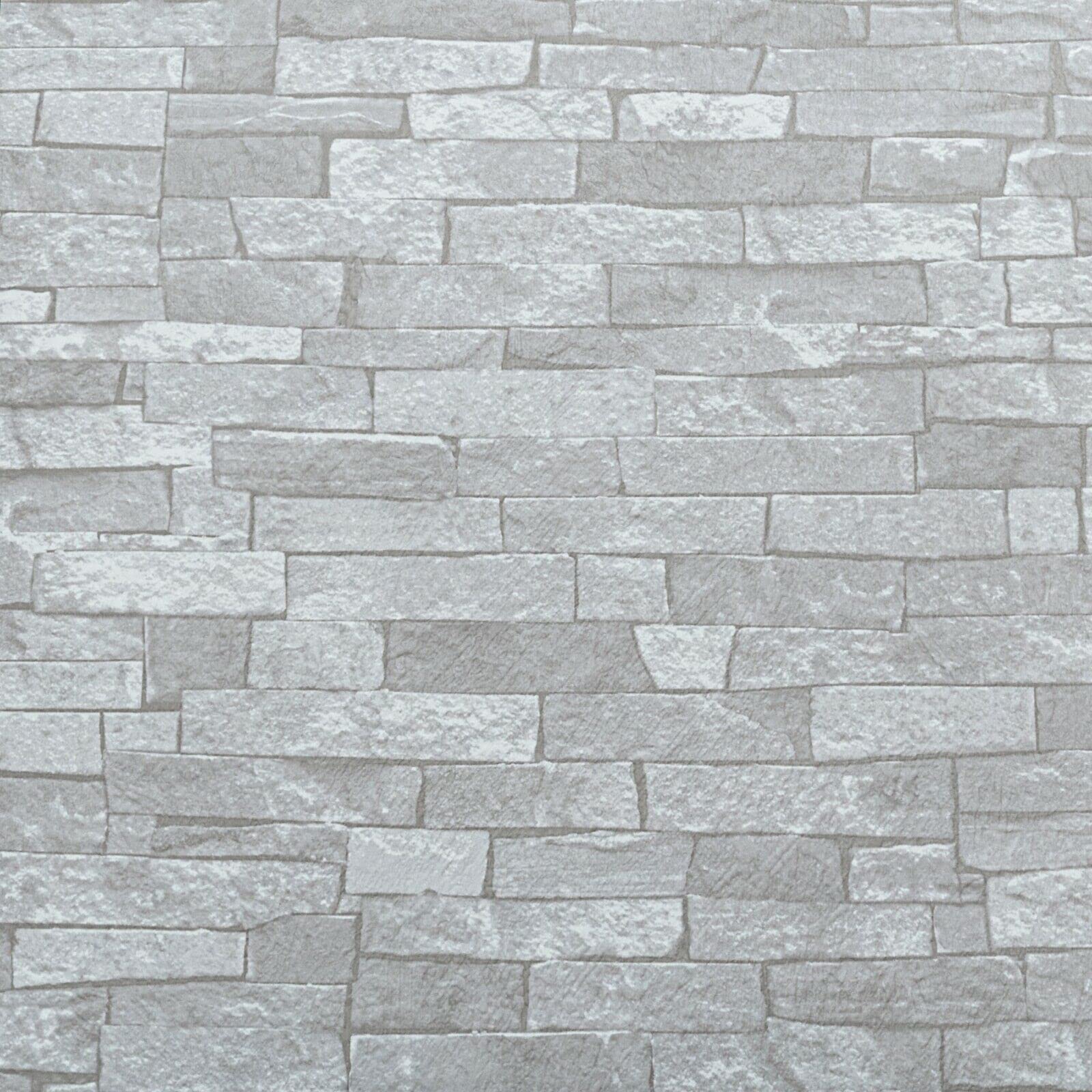 Sophie Laurence Grey Luxury Rustic Brick 3D Effect Textured White Light Wallpaper Living Room Bedroom Kitchen