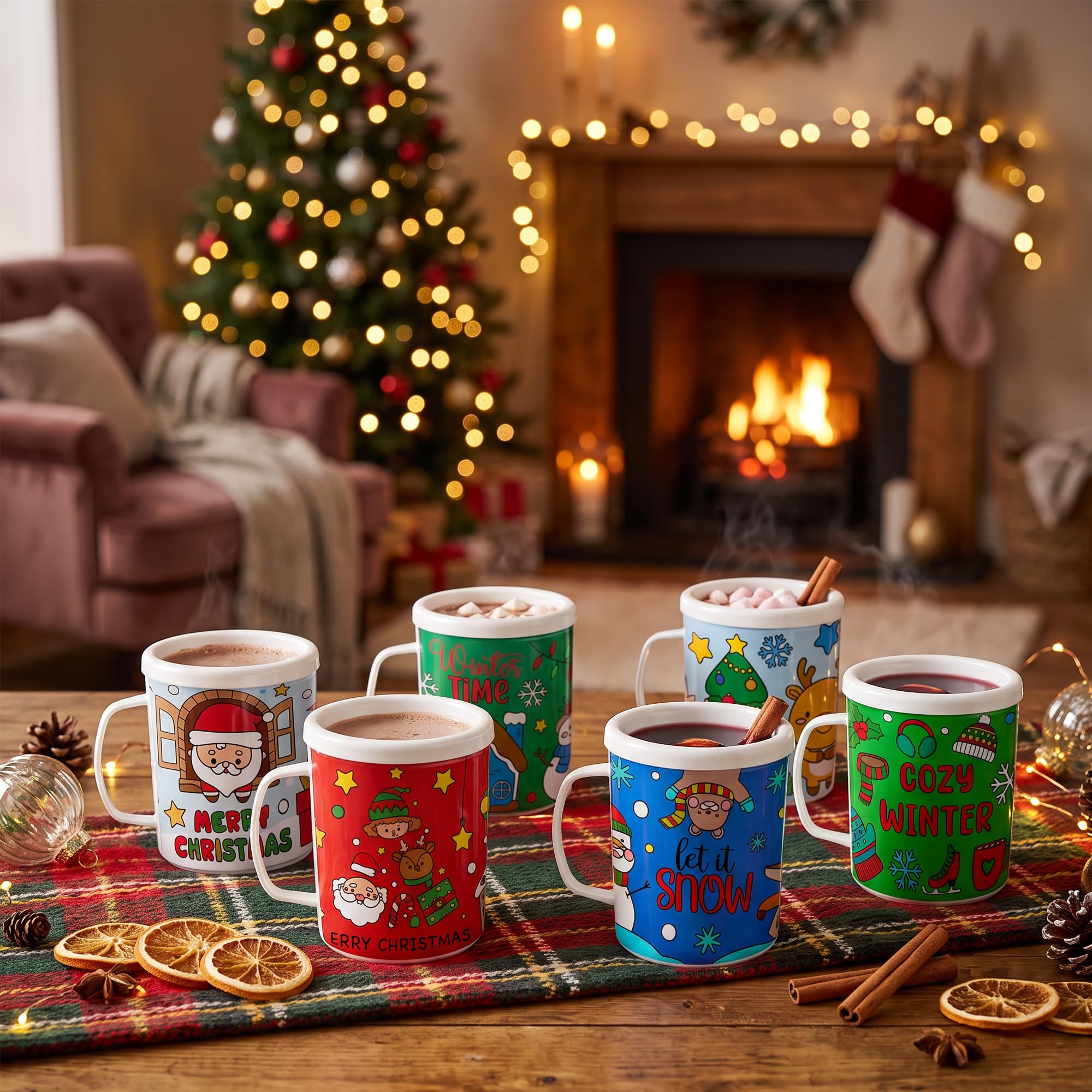 Lot de 12 tasses de Noël à colorier vos propres tasses pour enfants