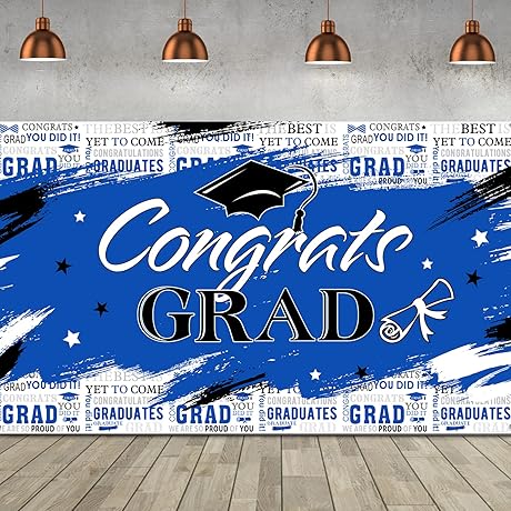 Class of 2022 Blue Graduation Backdrop