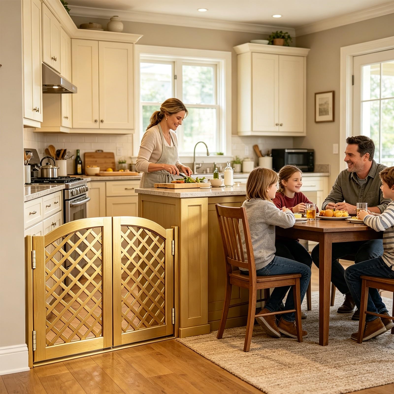 Swinging Half Doors for Doorway, Wood Saloon Swinging Doors with Hinges, Auto-Close Design, 2-Panel Swing Doors for Kitchen, Cafe, Bar, Porch, Hallway & Entrance(M,39x35.4in(W x H))