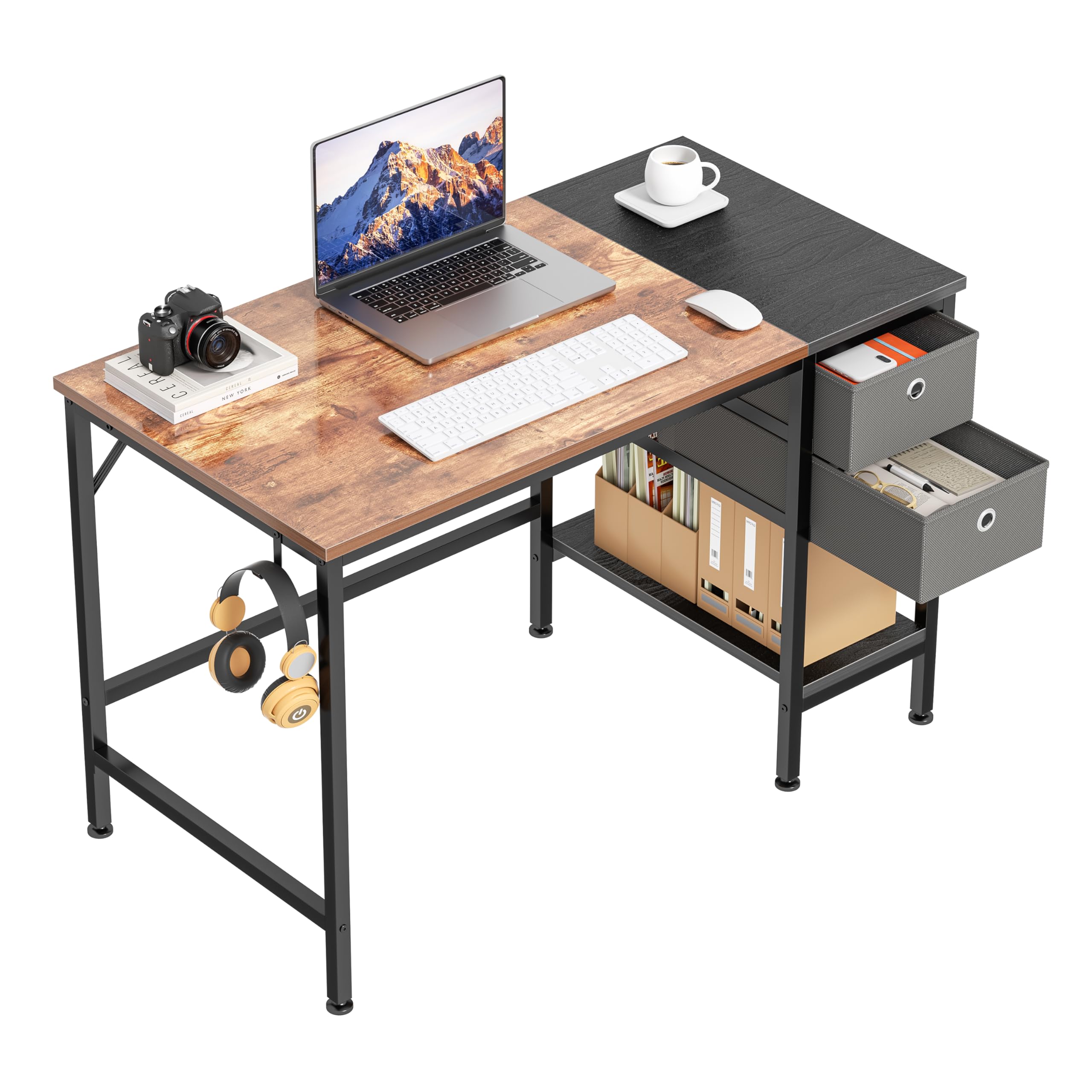 40 inch Office Desk with Two Non Woven Drawers, Computer Writing