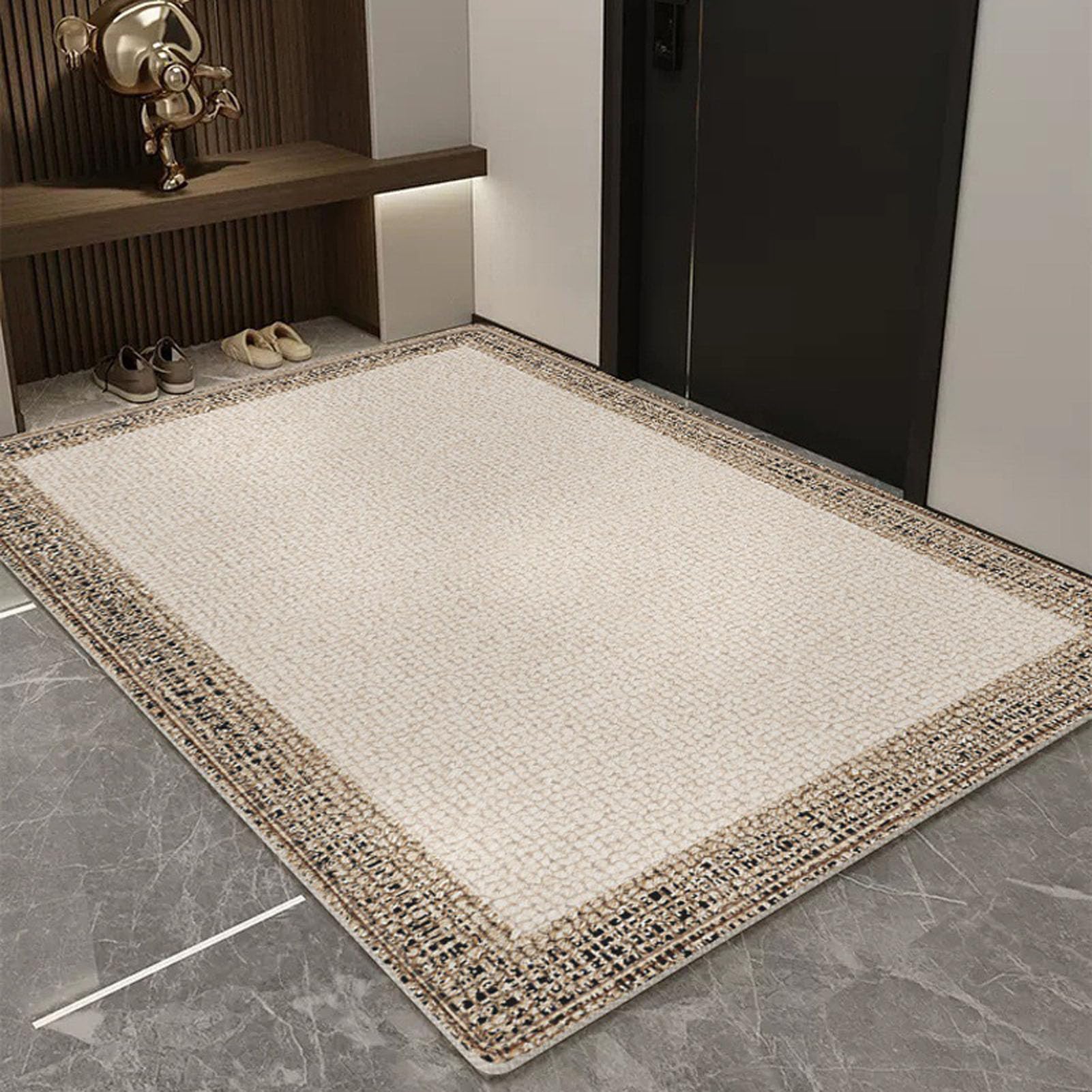 Indoor Doormat Entryway Rug, Non Slip Front Door Mat, Washable Rugs, Outdoor Carpet, Heavy-Duty Low-Profile Foot Mat for Corridor, Terrace, Kitchen, Balcony, Garden,D,100x140cm