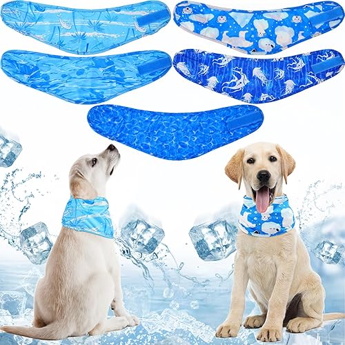 Talltalk 5 bandanas refrescantes para perros, envolturas para el cuello, bufanda de hielo, collar de enfriamiento para mascotas, caza,