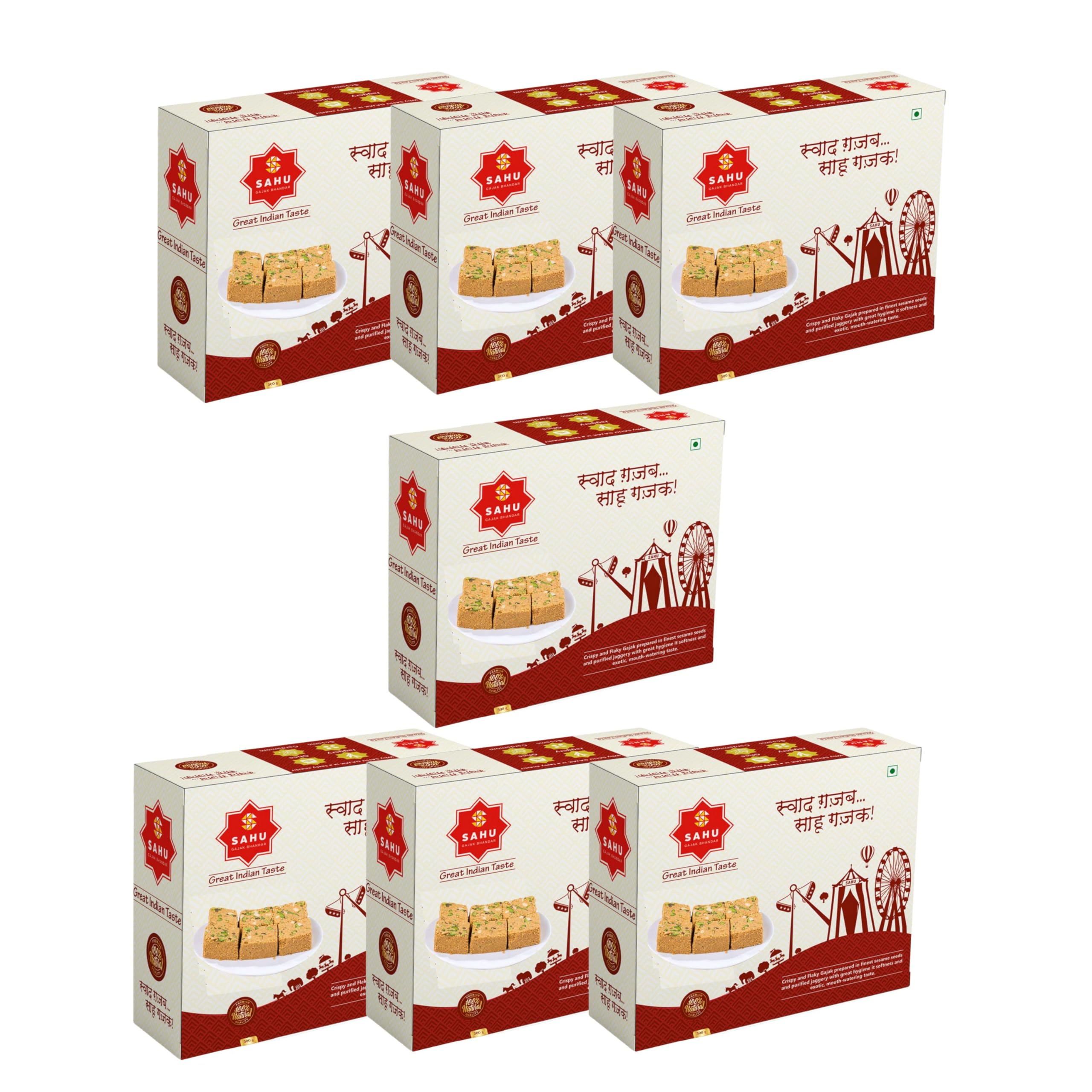 SAHU GAJAK BHANDAR Til Ki Barfee | Gajjak Jaggery Sweets 3.5 Kg (Pack Of 7 Each 500g) | Sesame Barfi | Indian Mithai | Festival Mithaai (B09BPYVDGF) Amazon Price History, Amazon Price Tracker