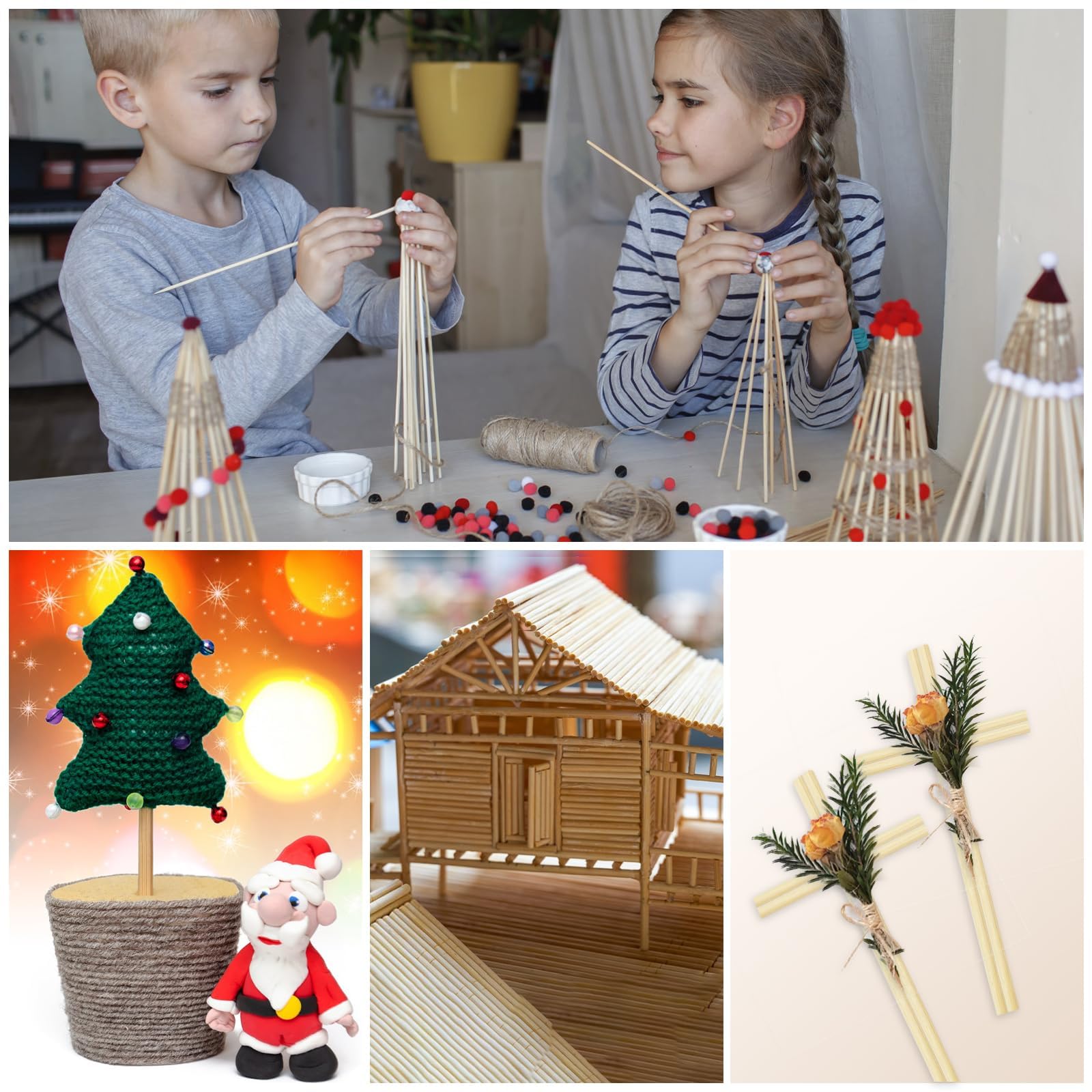 100 Pièces Bâtons En Bois, 300 X 3 X 3 Mm Batonnet En Bois | FindTheDeal