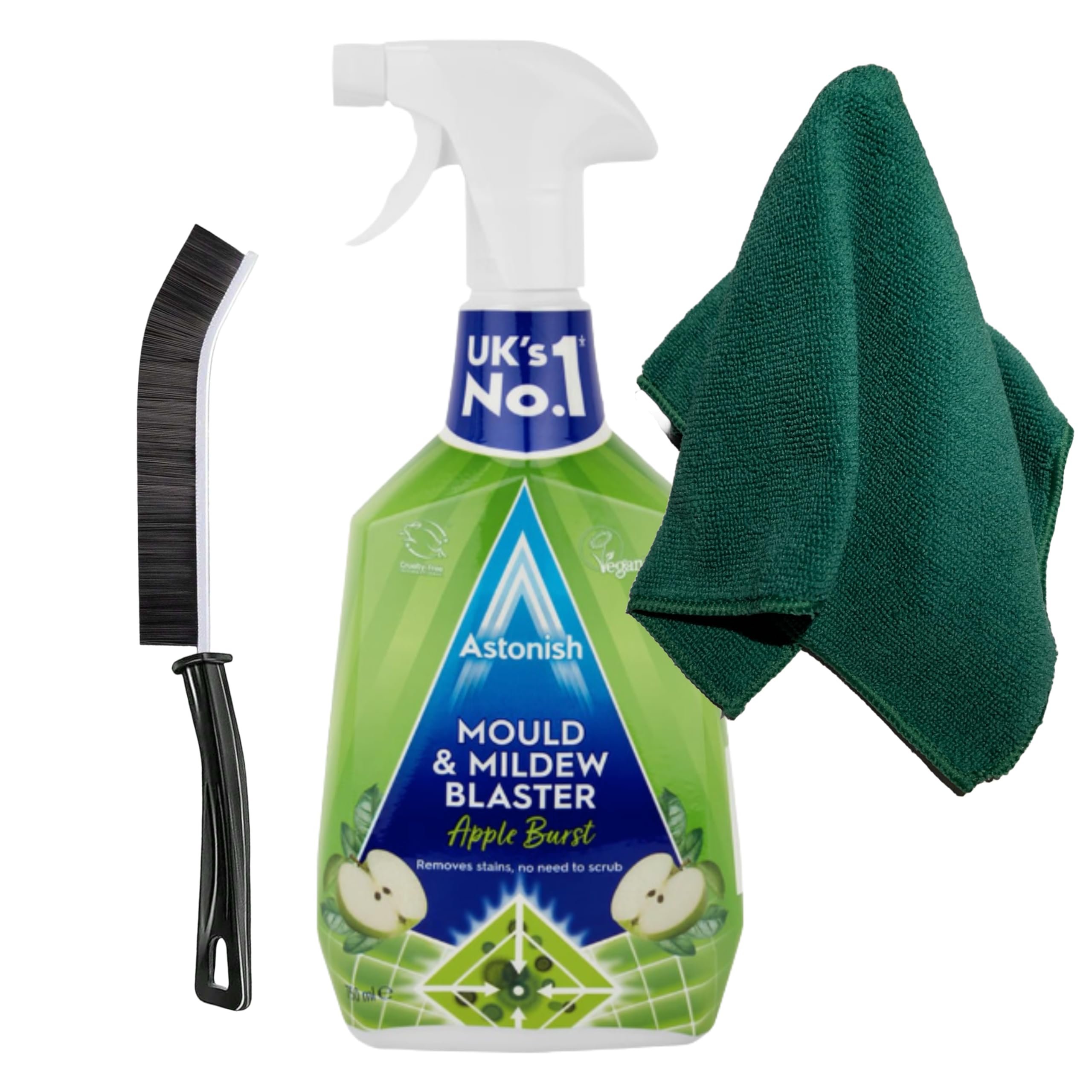 Mould Remover Spray Set - Including Mould and mildew remover anti mould spray and a Wilosc microfibre cloth - Uses include |Mould Spray for walls |Black mould remover |mildew removal|