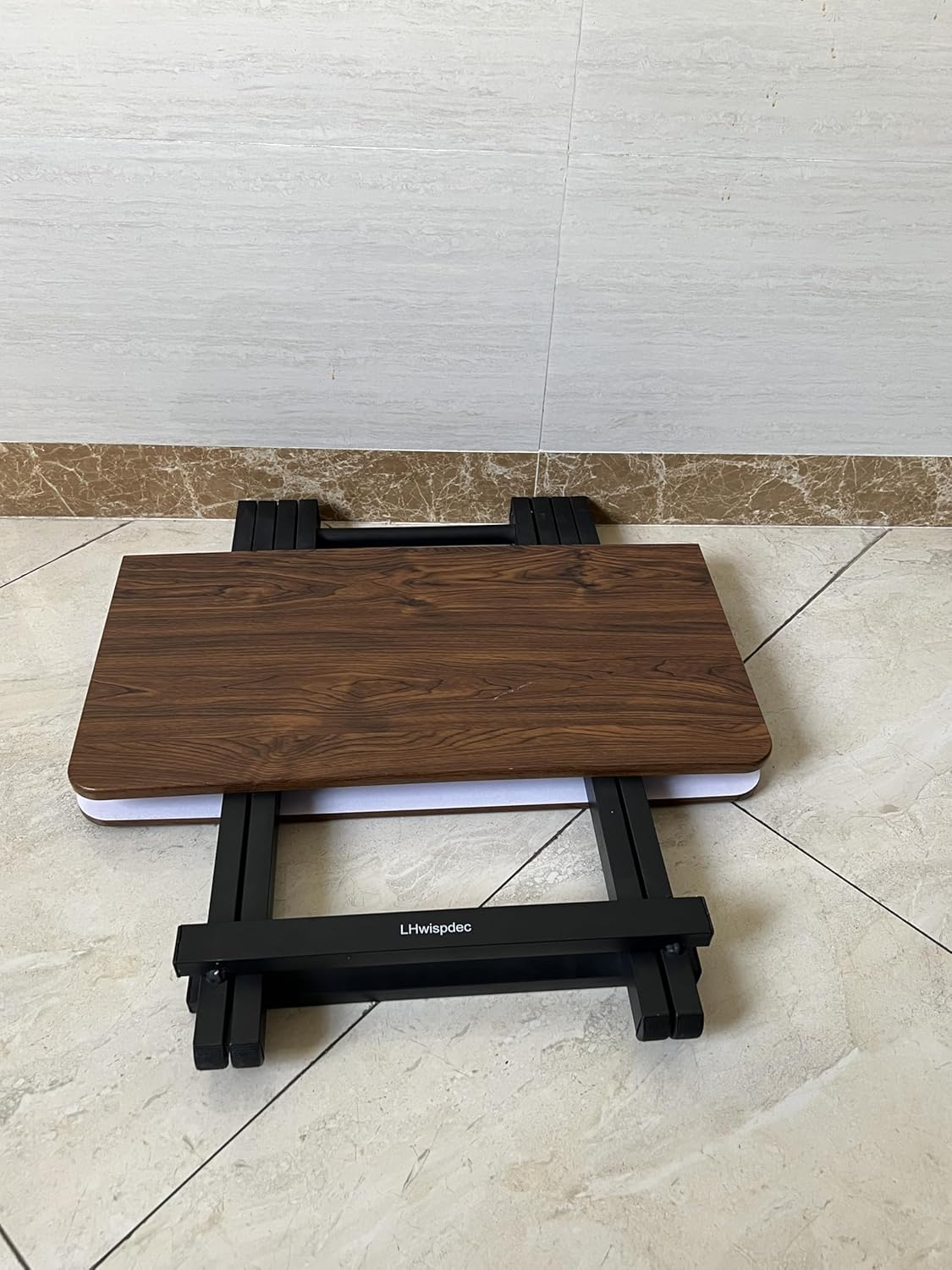LHwispdec Folding Tables with Solid Hardwood, Portable and Adjustable Home Furniture for Living Room, Bedroom, and Kitchen