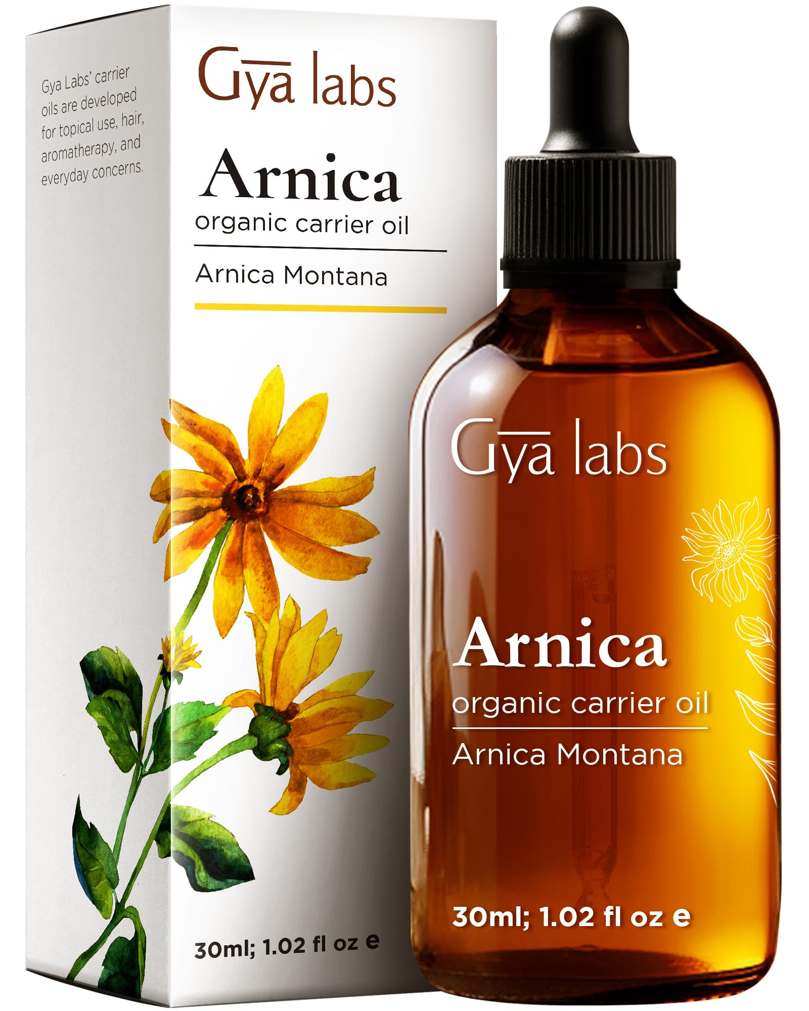 Gya Labs Arnica Oil - 100% Pure Natural Arnica Oil for Skin, Aromatherapy & Soothing Carrier Oil (30 ml)