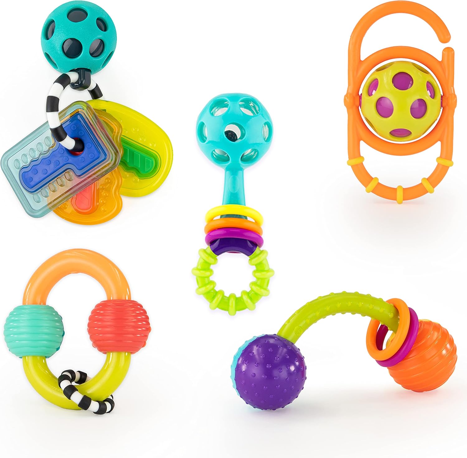 Sassy Baby Shake, Rattle & Chew Set 5pcs 4m+ BigaMart