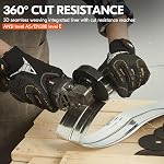 Gants de travail résistants pour hommes, Gants résistants, ANSI Niveau 5/3, Gants de mécanique en cuir d'impact