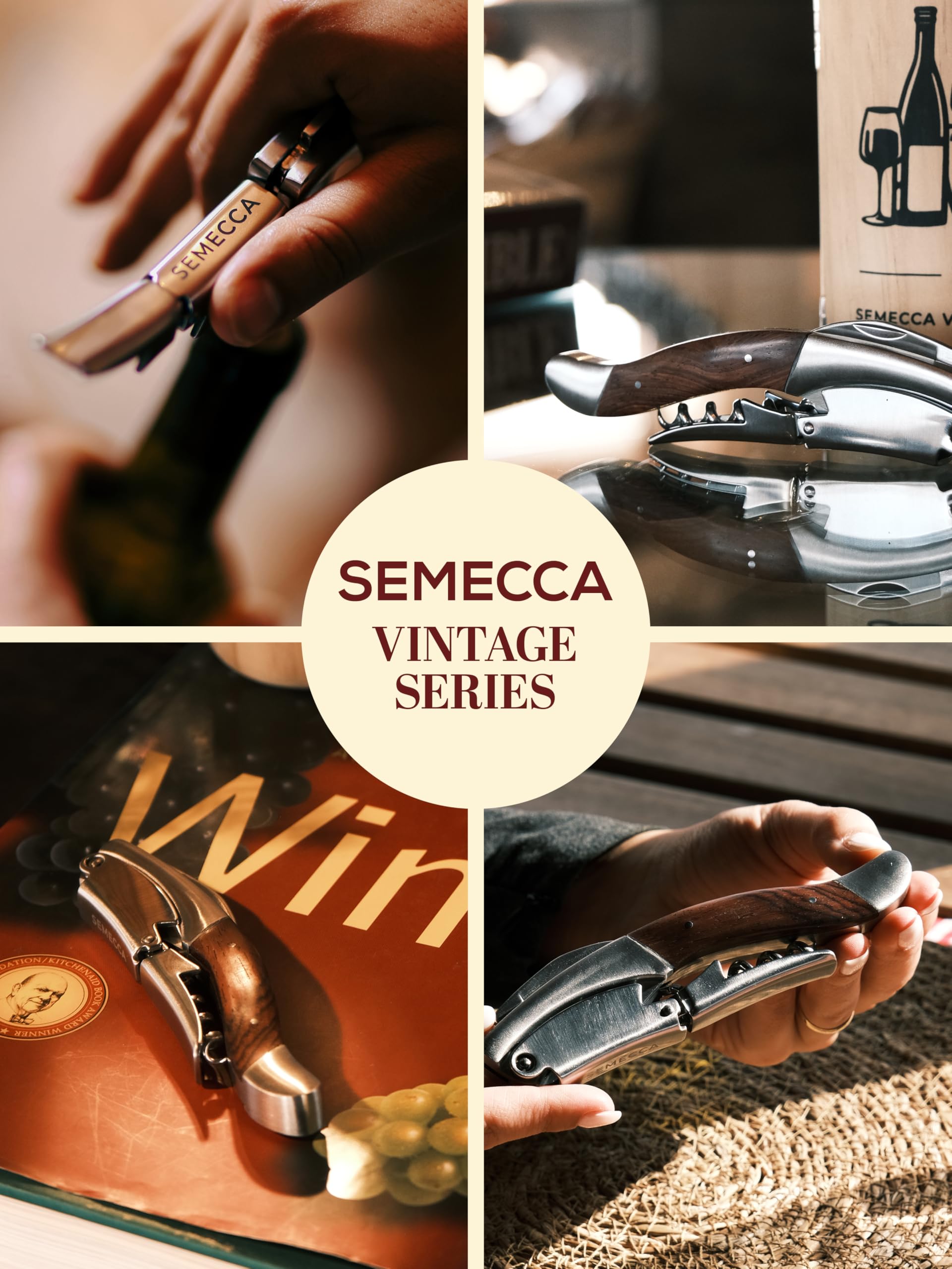 Sacacorchos para vino de camarero, doble etapa, el abridor de vino perfecto y llave de vino, caja de madera con forma de botella de vino, regalo para los amantes del vino (Maunwood)