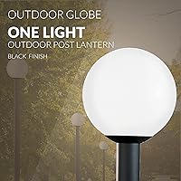 Vista 6 de Sea Gull Lighting 8254-68 Globo al aire libre poste linterna exterior accesorio, uno - luz, plástico blanco