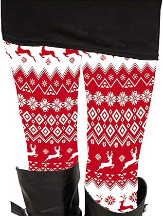 Sipaya Womens Brushed Christmas Ankle Length Seasonal Printed Leggings S-3XL