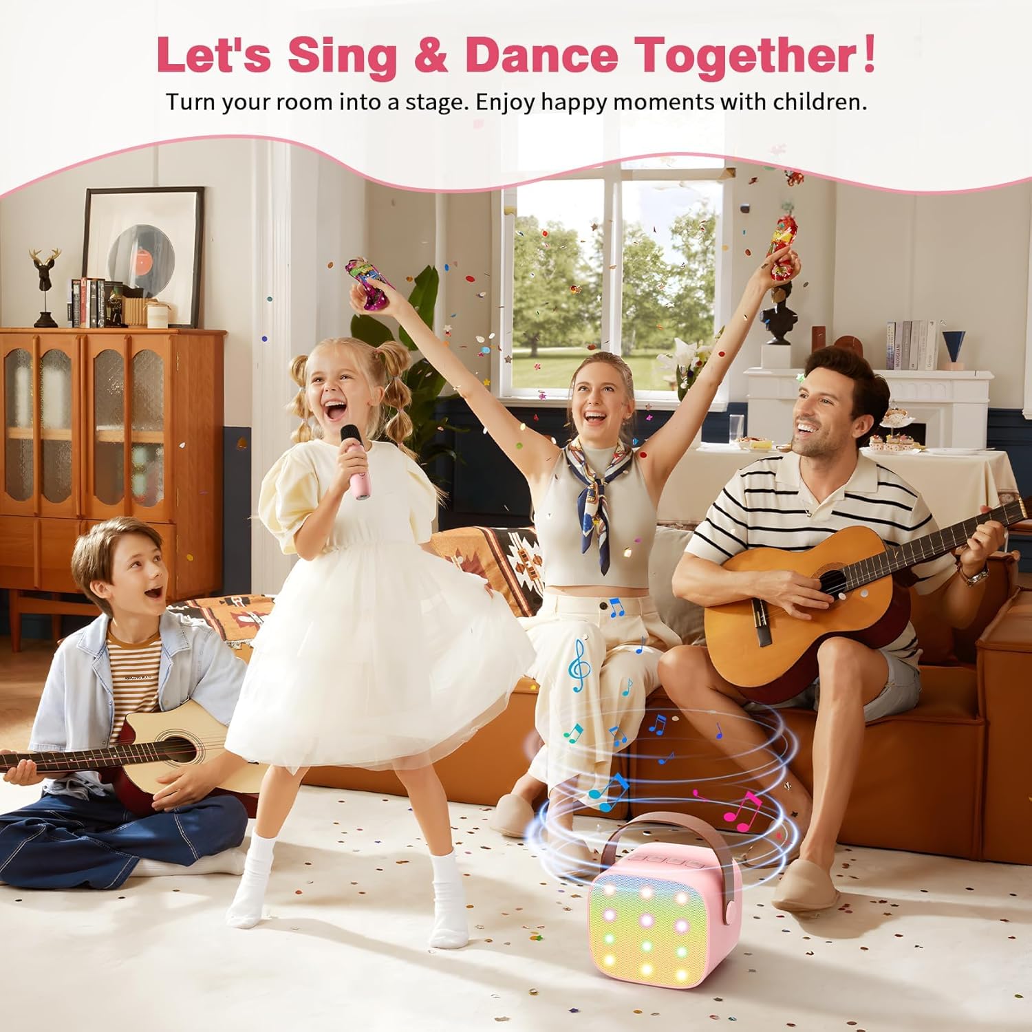 Mini Karaoke Machine with 2 Wireless Microphones, 2026 TOP Kids Portable Bluetooth Karaoke Machine for 3, 4, 5, 6, 7, 8, 9,10,11,12+Year Old, Christmas Birthday Gifts for Girls Boys Adults Home Party - Image 8