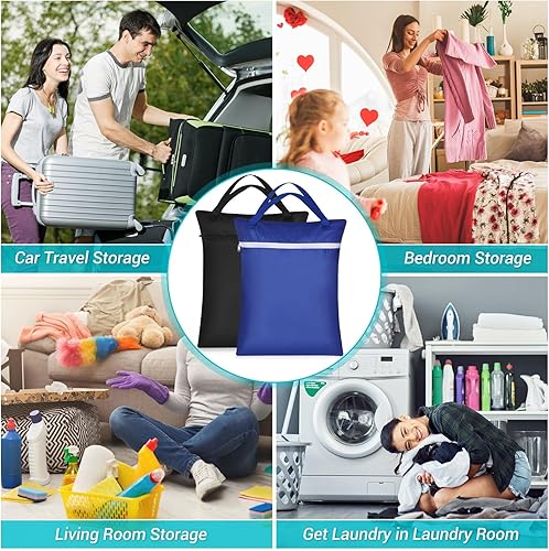 Miniatura 6 de 2 bolsas grandes de viaje para lavandería, lavable, impermeable, bolsa grande para ropa sucia, bolsa de entrenamiento para ropa de gimnasio, ropa
