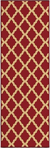 Miniatura 6 de Ottomanson Glamour Collection - Alfombra para cocina, baño y pasillo, antideslizante, diseño de enrejado marroquí contemporáneo
